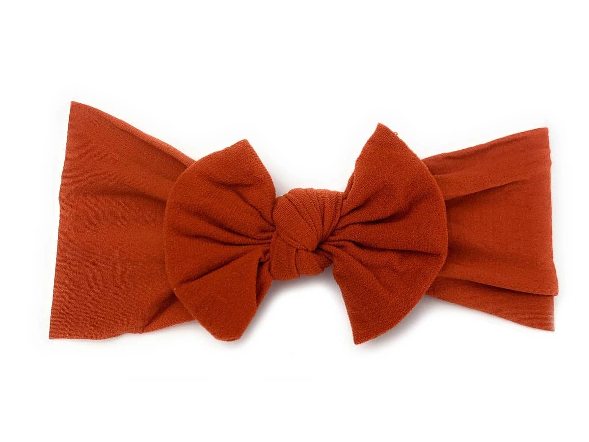 Nylon Bow Knotted Center Headwrap Infant Headband Baby Girl: Ivory-Little Sprout