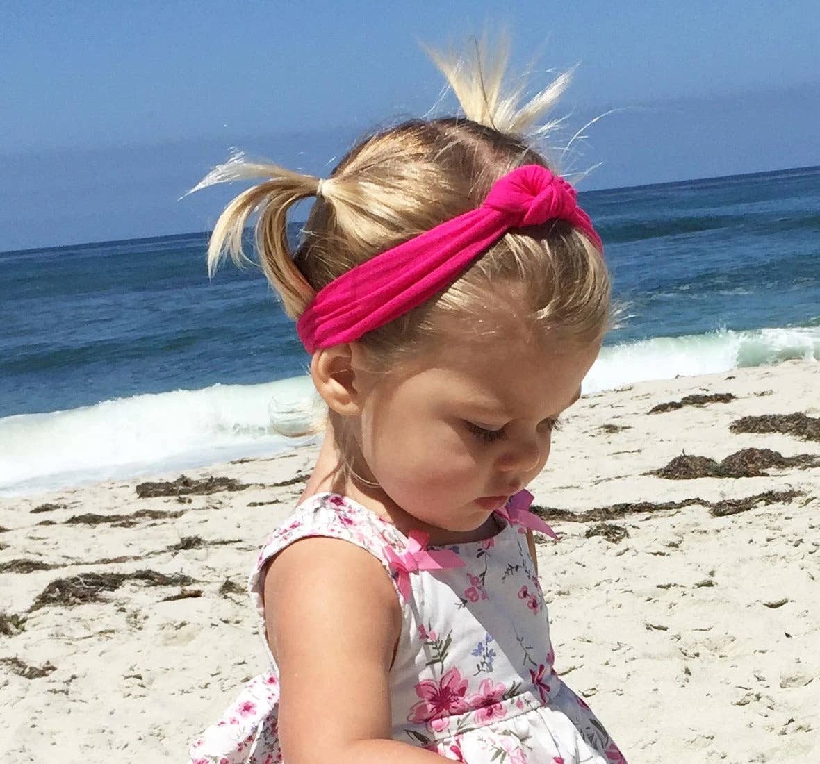 Nylon Knotted Turban Knots Baby Infant Headband: Midnight Mauve-Little Sprout