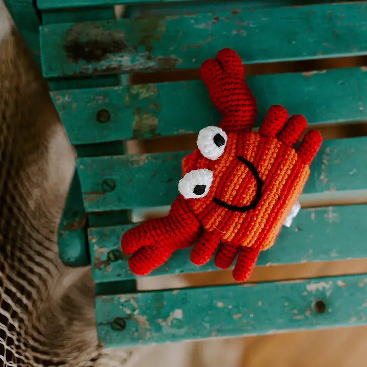 Plush Crab Rattle - Red-Little Sprout