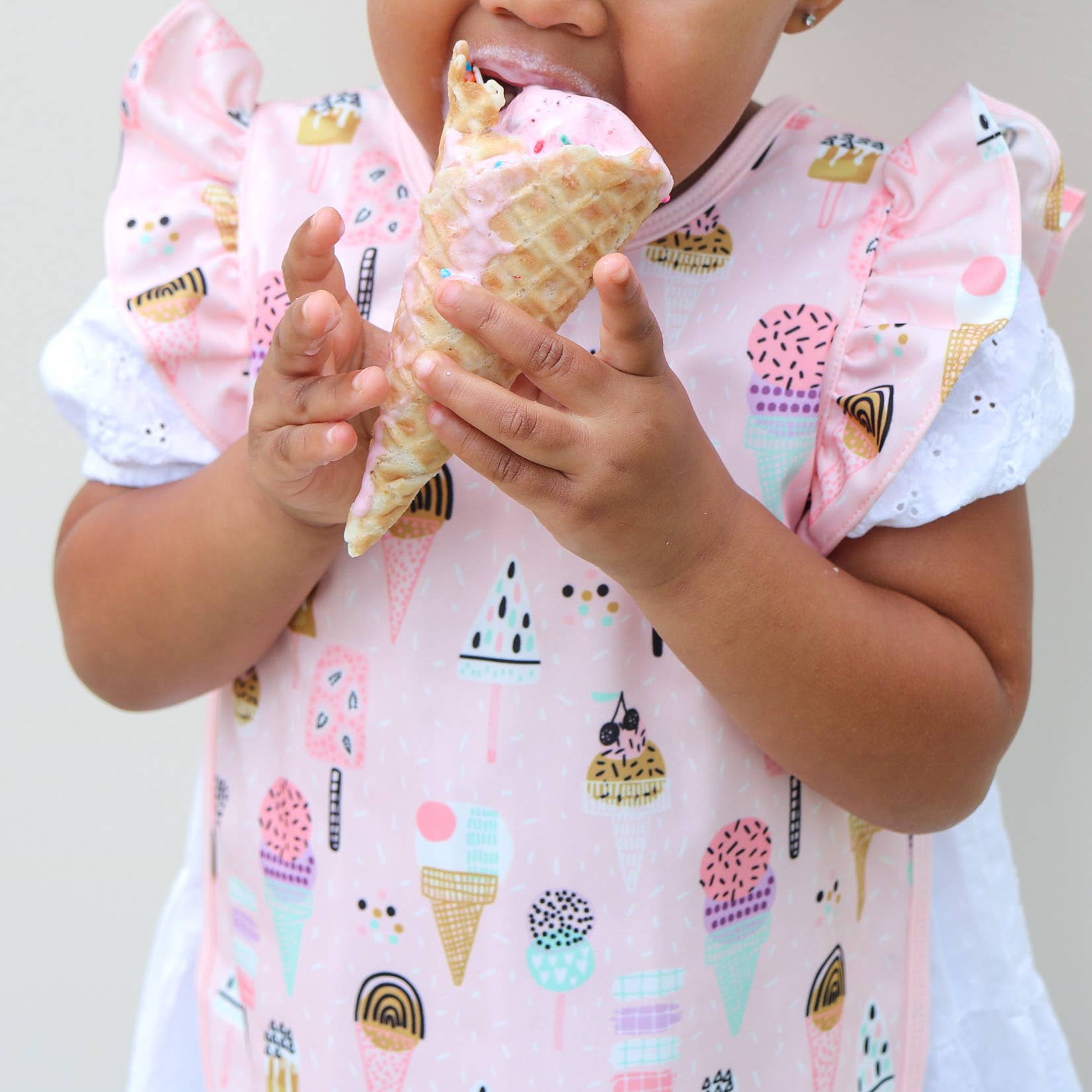 Pink Ice Cream Bapron: Toddler (6m-3T)-Little Sprout