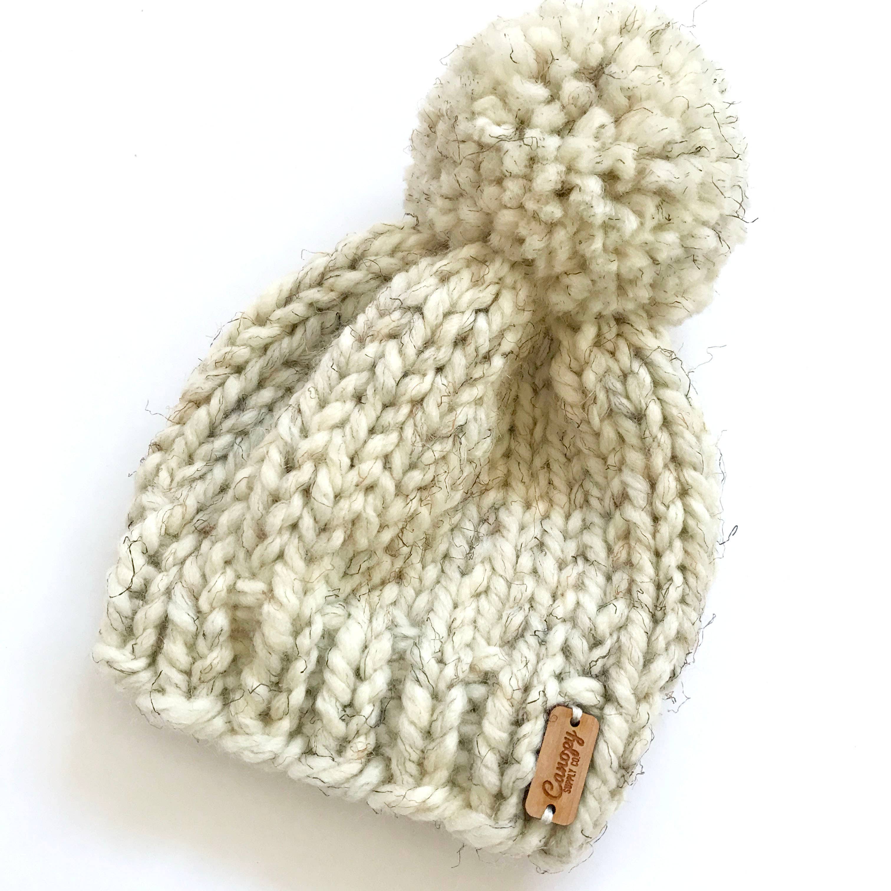 Monarch Beanie > Kids and Baby Knit Pom Pom Hat: Birch / Toddler (1-3 Years)-Little Sprout