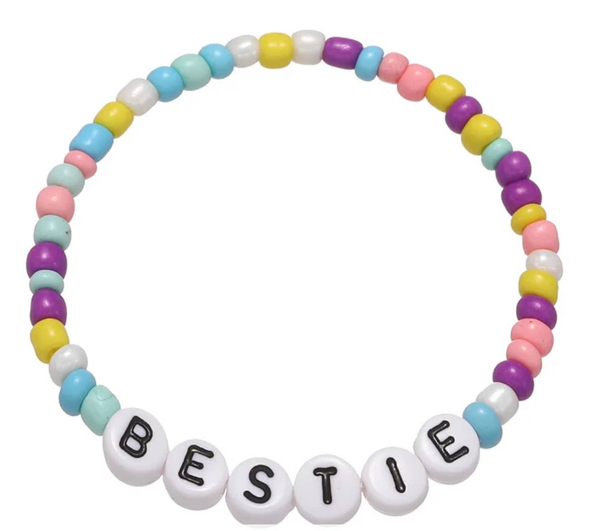 Beaded Friendship Stretch Bracelets: Bestie-Little Sprout