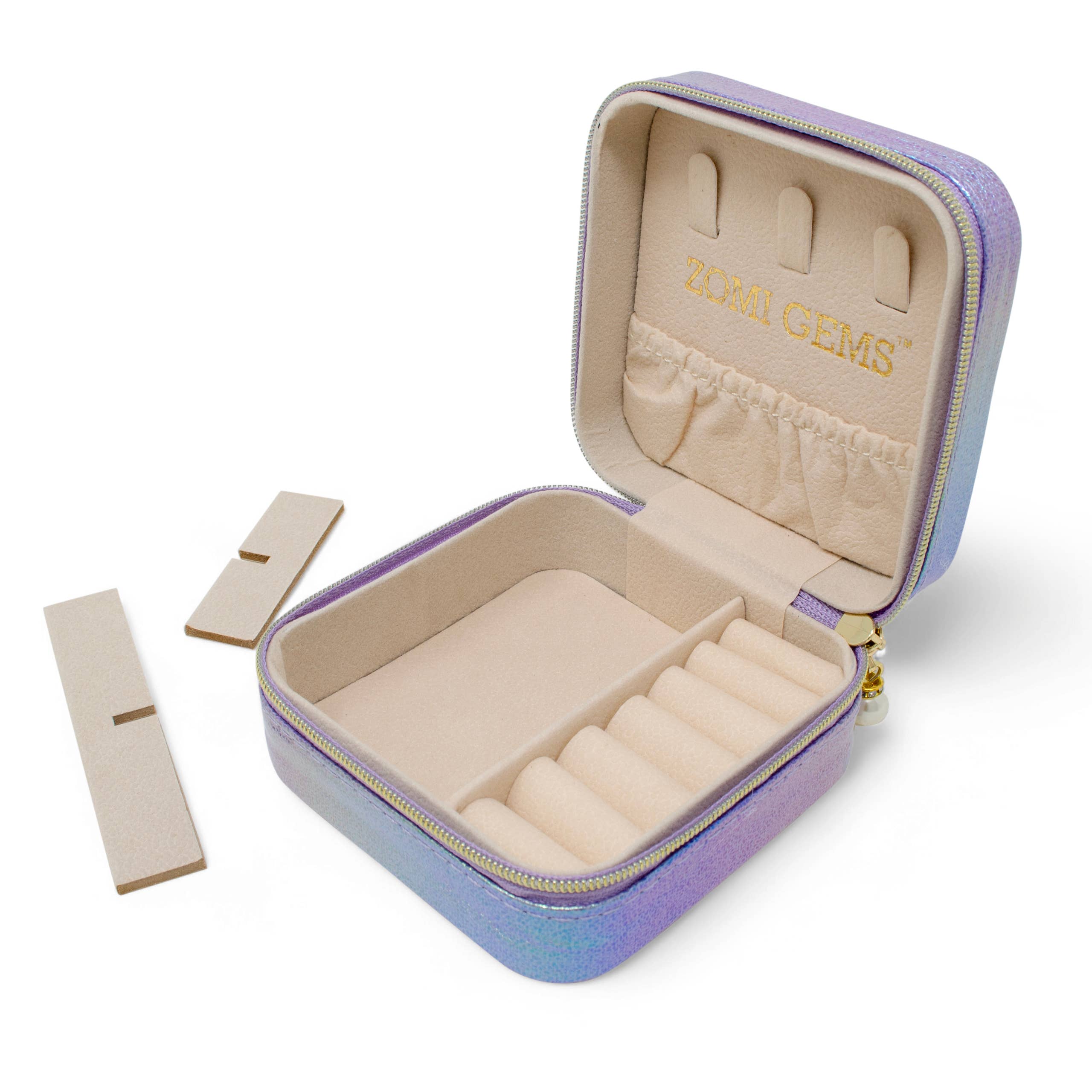 Girl's Sparking Sequin Heart Jewelry Box: Purple