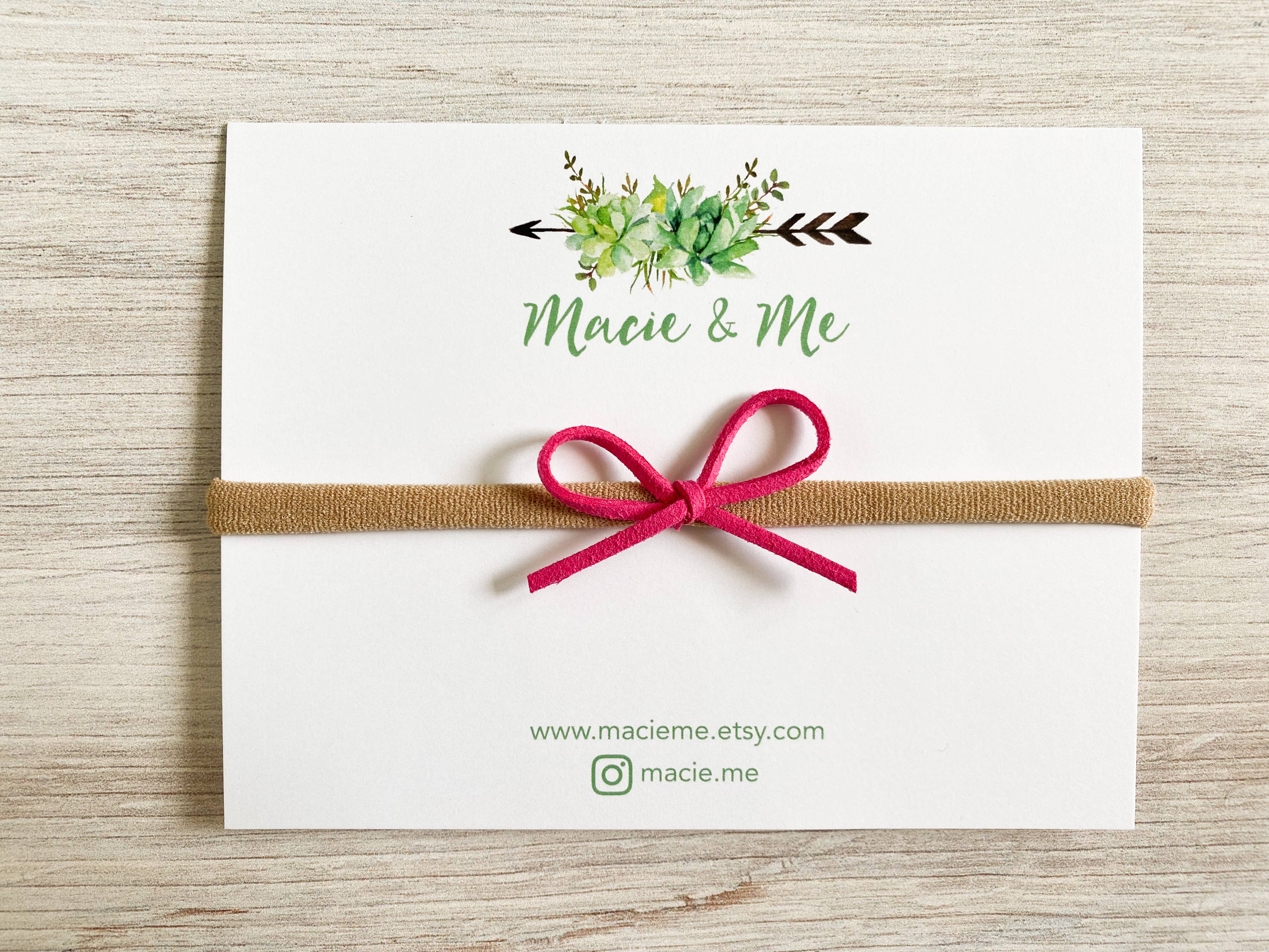 Hot Pink Suede Tied Bow on Headband-Little Sprout