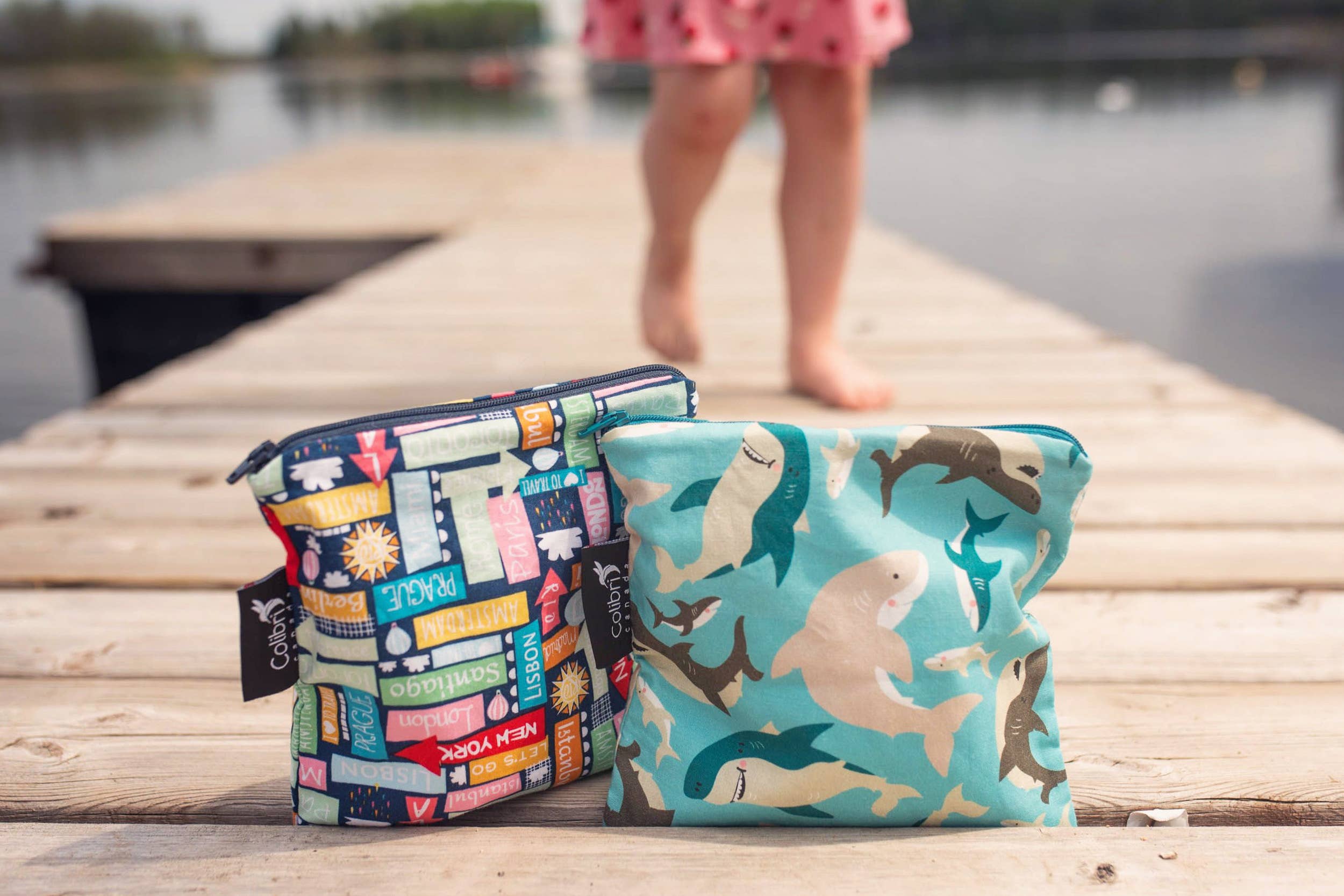 Sharks Reusable Snack Bag - Large-Little Sprout