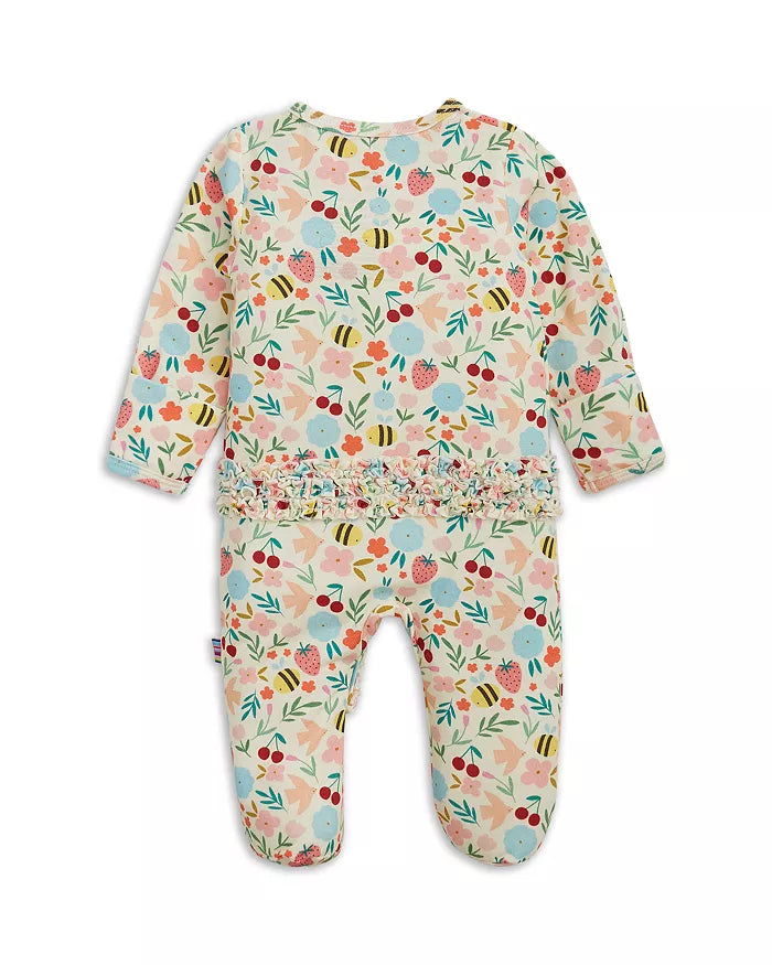 Honey Blossom Modal Magnetic Footie with Ruffle