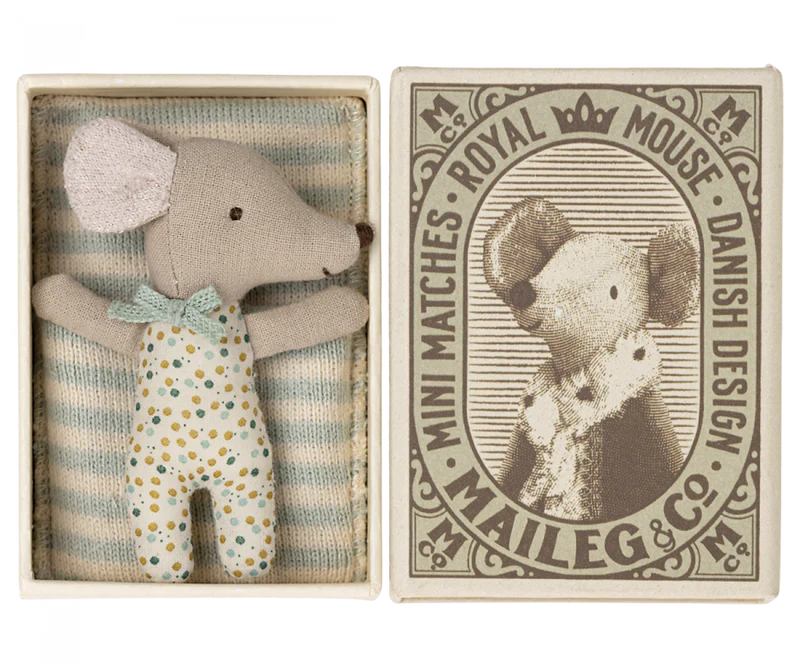 Sleepy Wakey Baby Mouse In Matchbox-Little Sprout