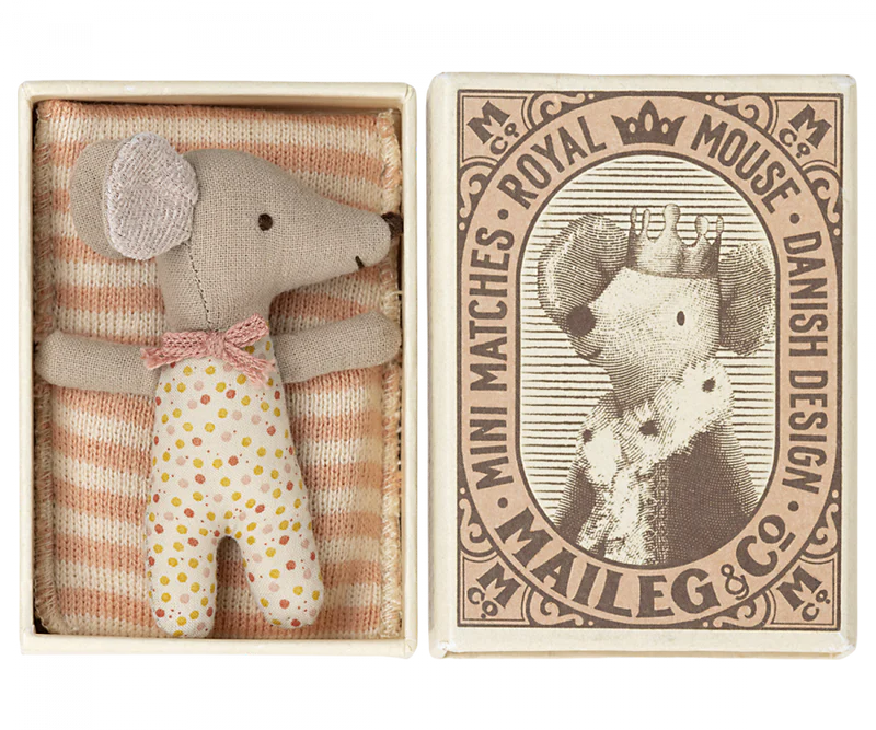Sleepy Wakey Baby Mouse In Matchbox-Little Sprout