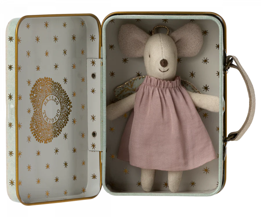 Angel Mouse In Suitcase - Little Sister-Little Sprout