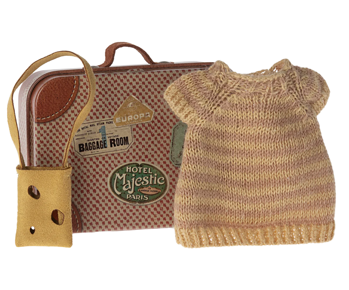Knitted Dress and Bag in Suitcase - Big Sister Mouse-Little Sprout