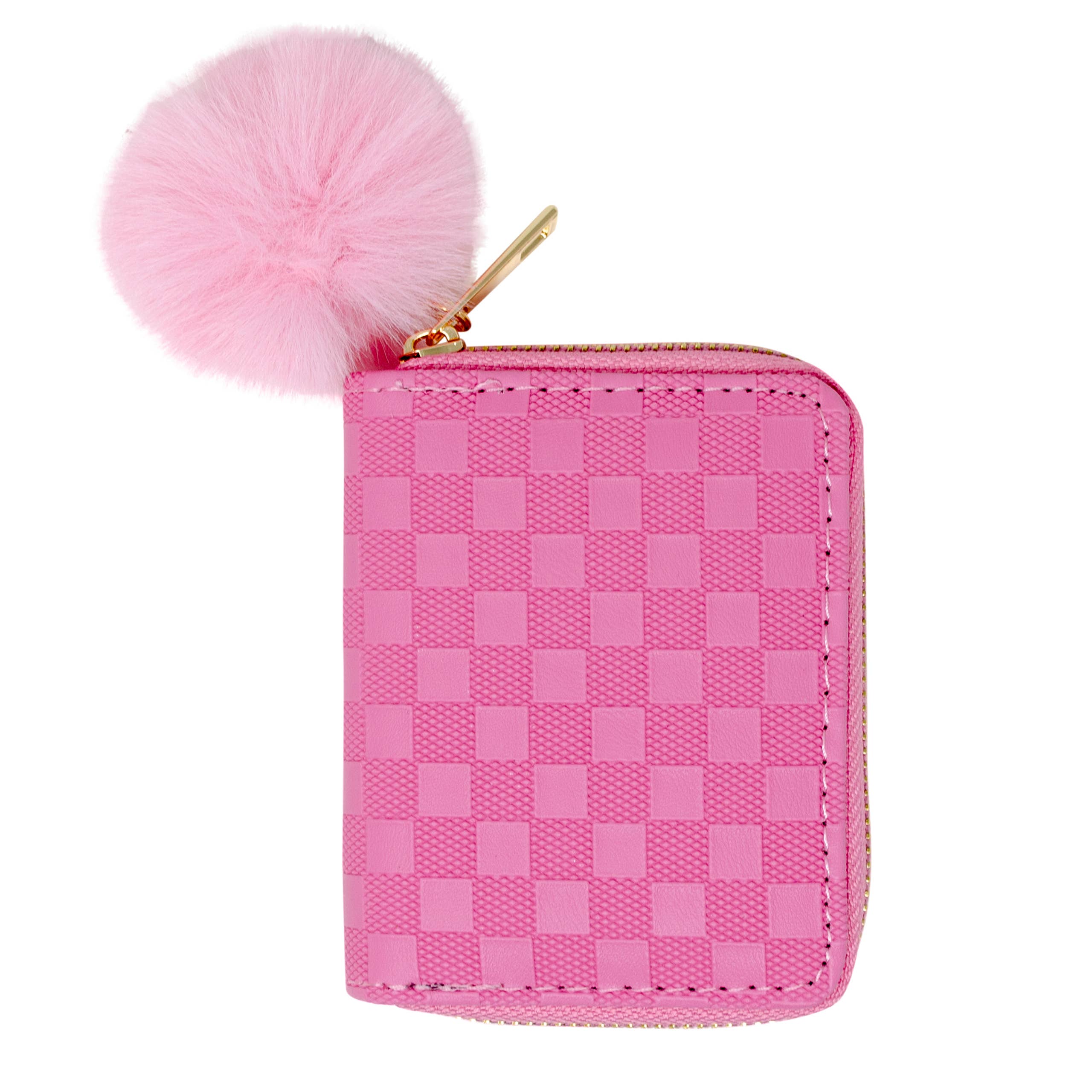 Checker Canvas Wallet: Pink-Little Sprout