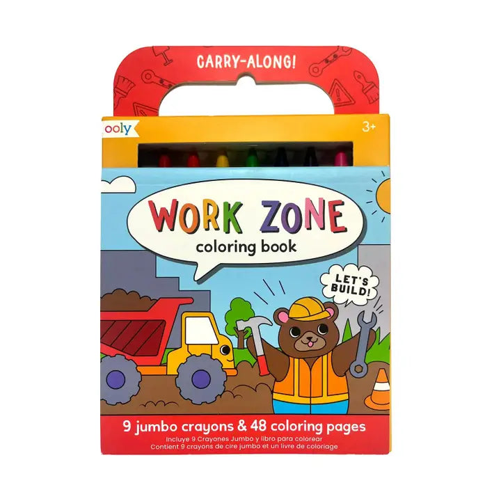 Carry Along Crayon & Coloring Book Kit - Work Zone-Little Sprout