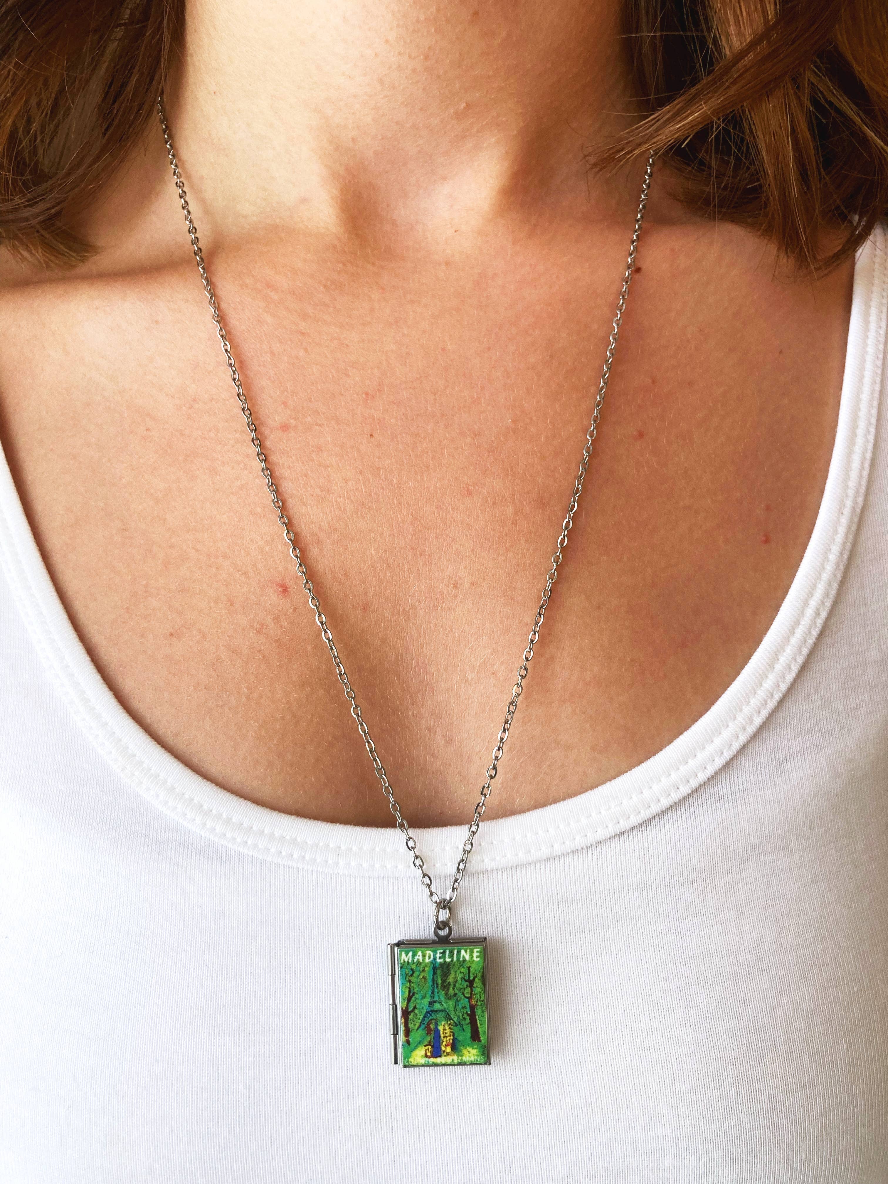 Book Locket Madeline: Stainless Steel-Little Sprout