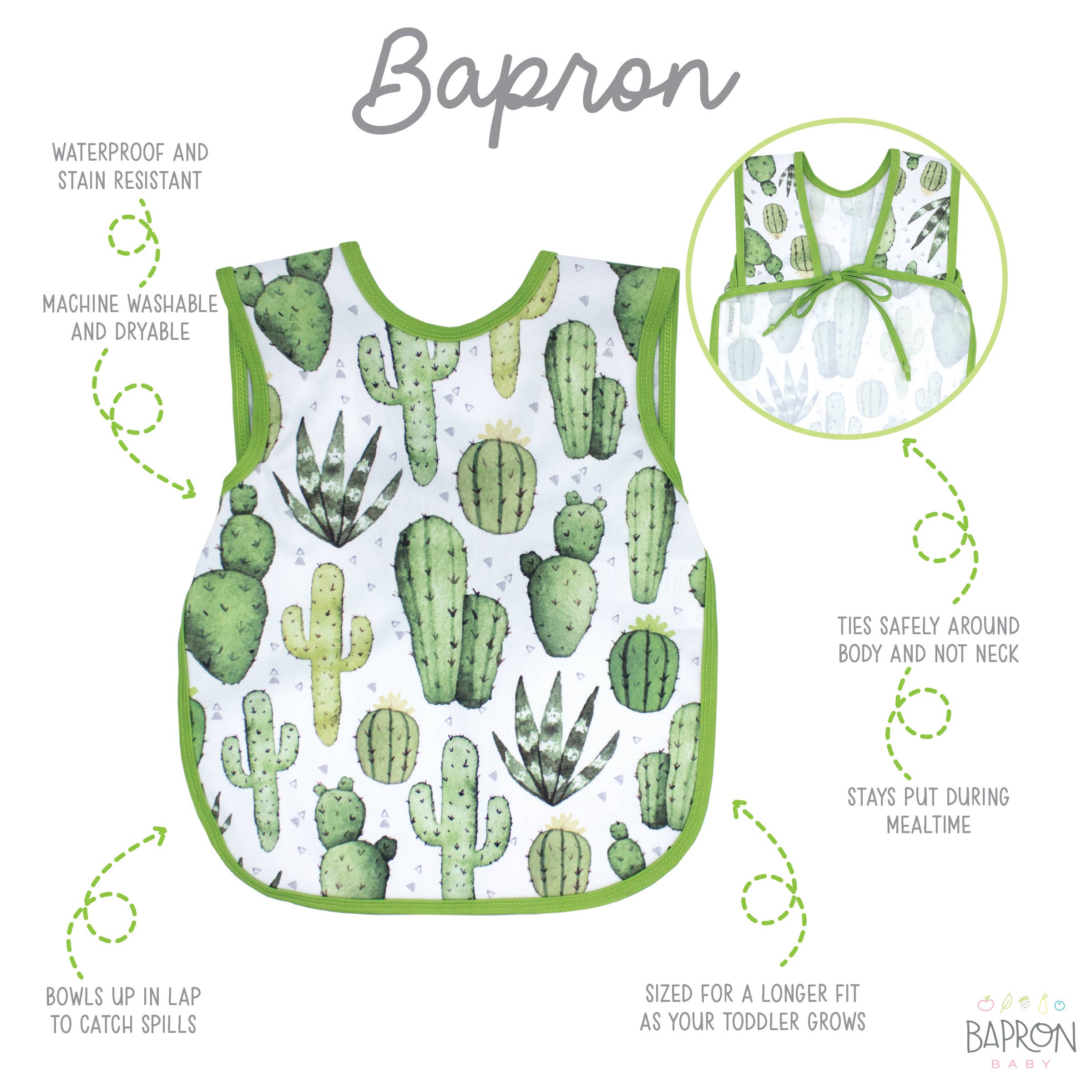 Desert Cactus Bapron: Toddler (6m-3T)