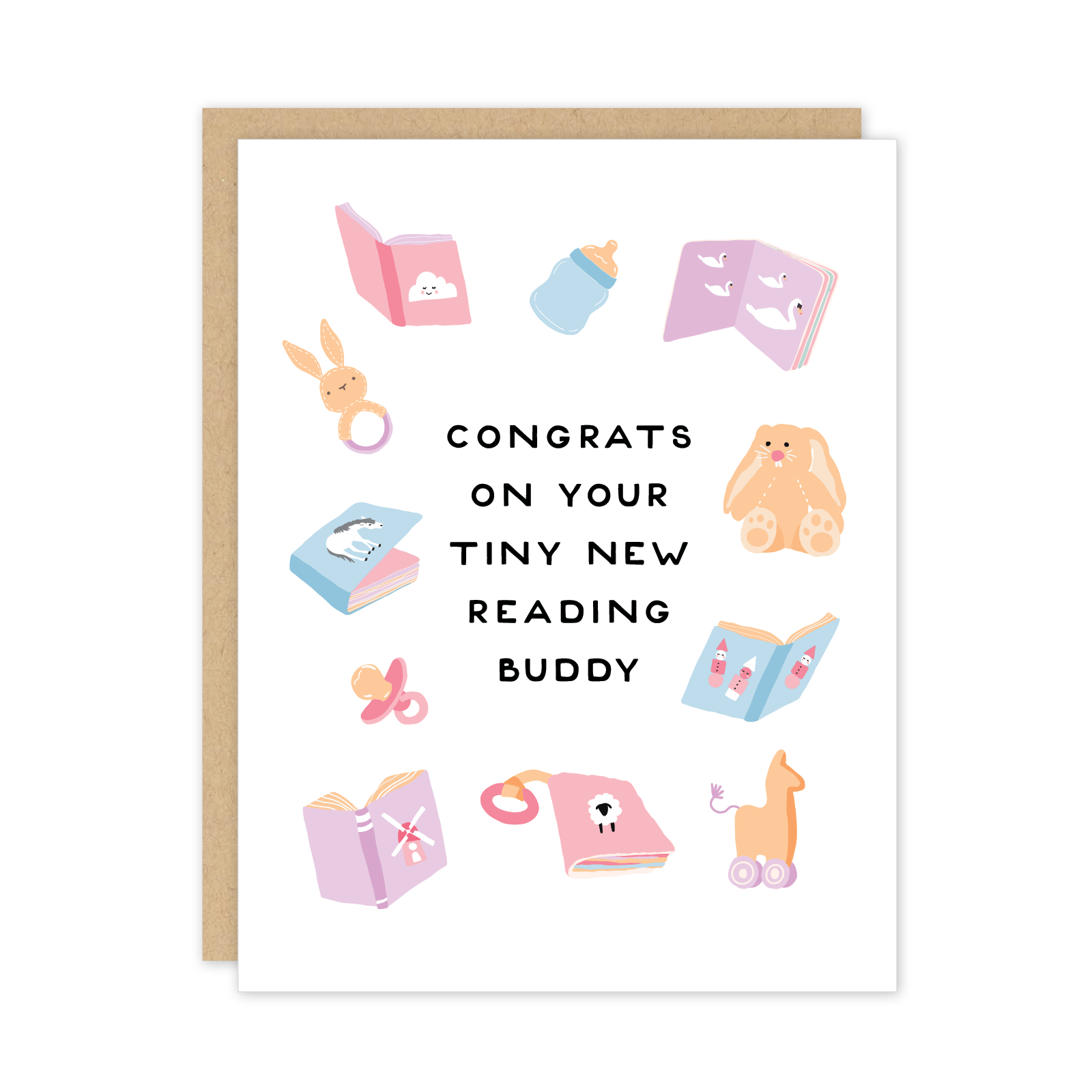 Reading Buddy New Baby Card-Little Sprout