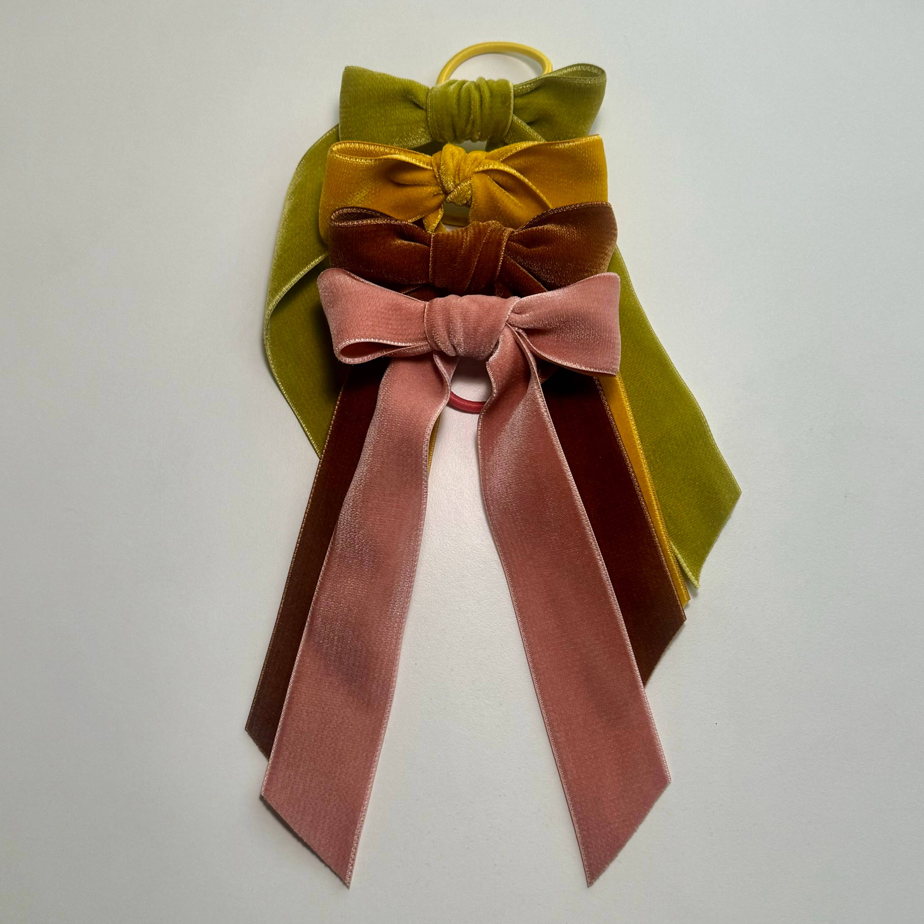 Velvet Hair Bows - Fall Vibes: Nutmeg-Little Sprout