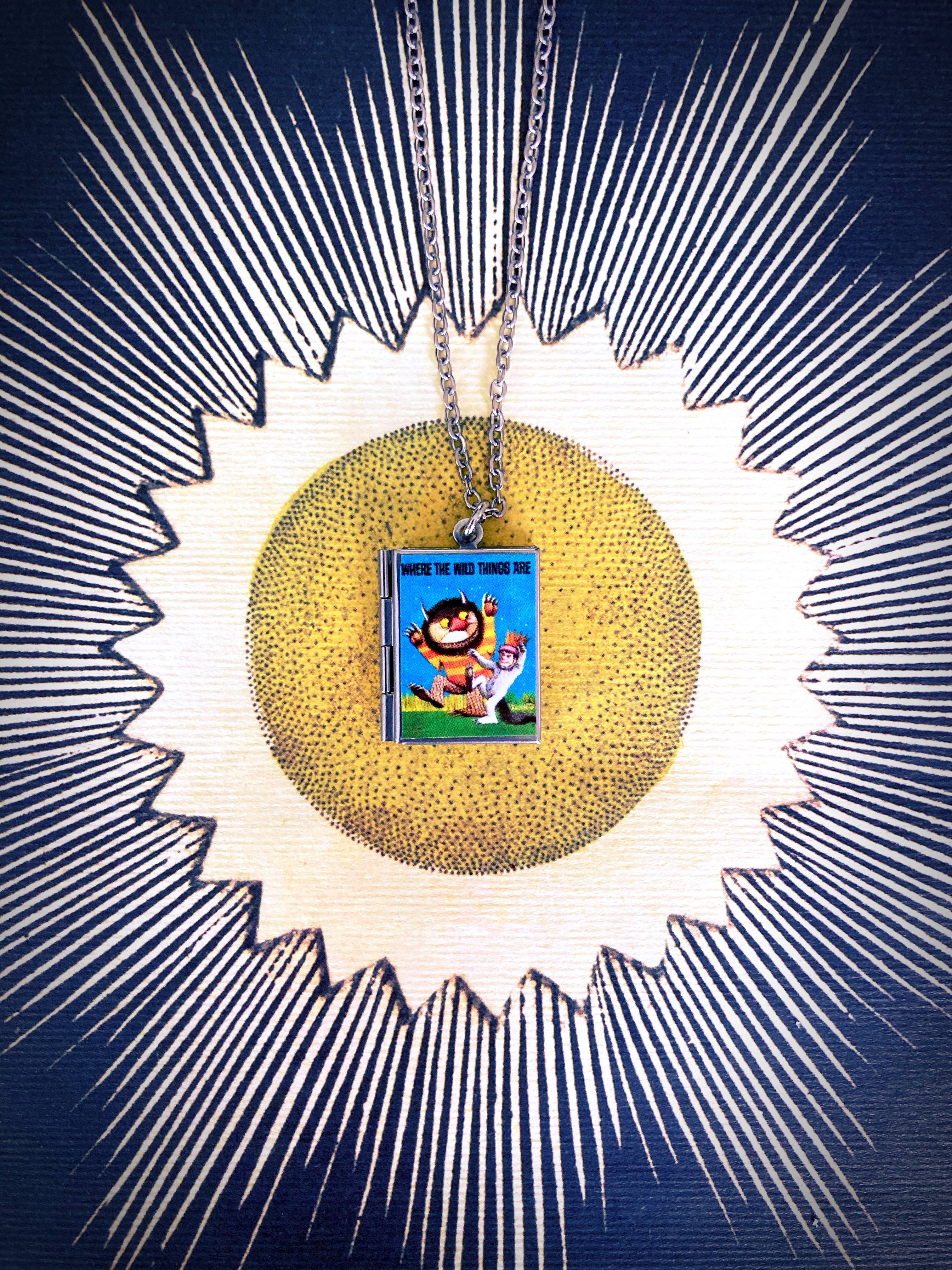 Book Locket Where the Wild Things Are: Stainless Steel-Little Sprout