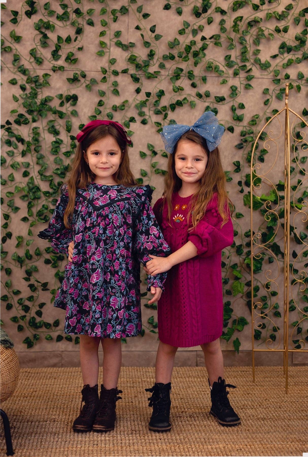 Ava Dot Headband - Burgundy: Burgundy-Little Sprout