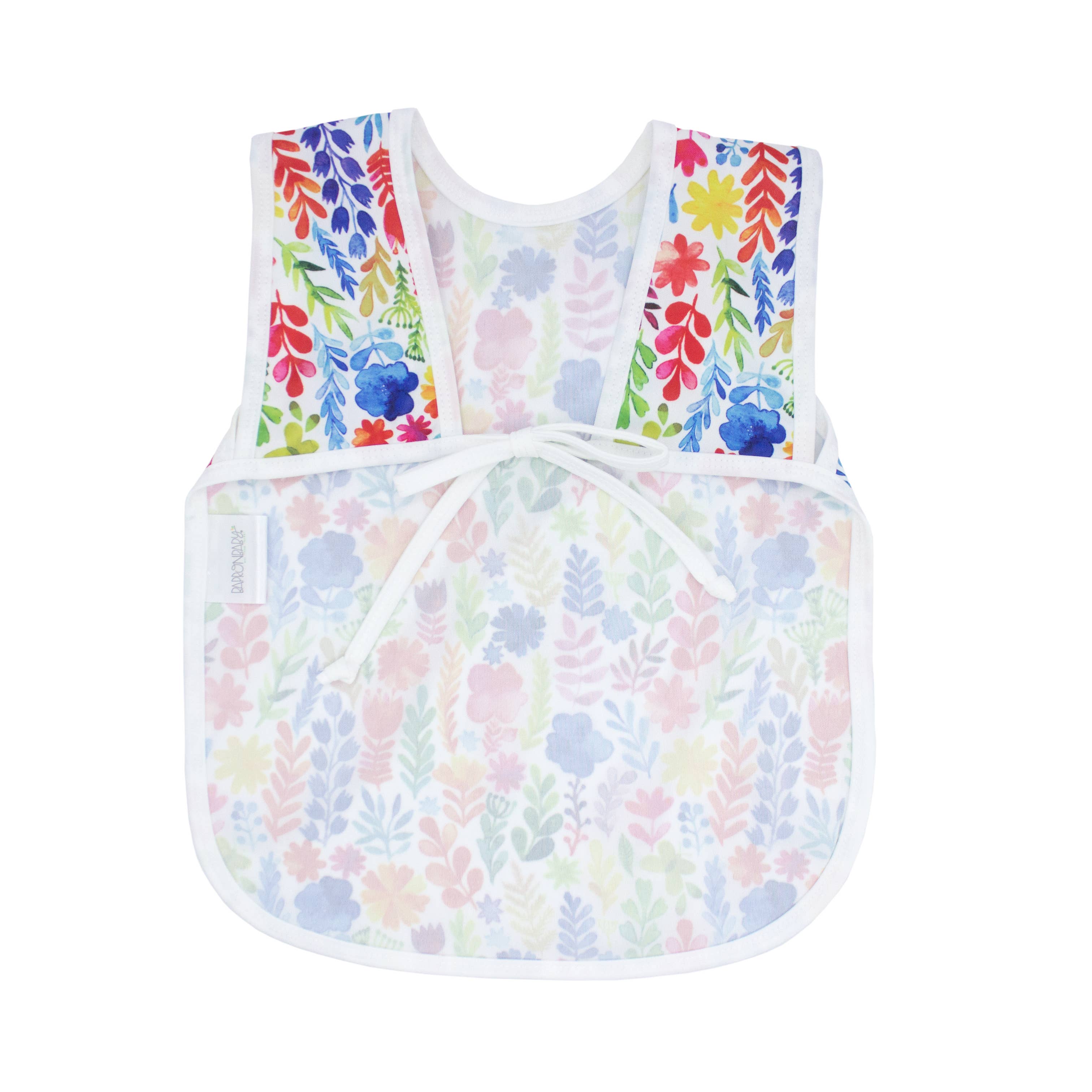 Rainbow Watercolor Floral Bapron: Toddler (6m-3T)