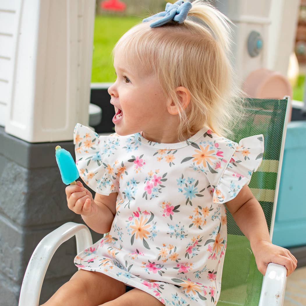 Pastel Floral Flutter Bapron: Toddler (6m-3T)