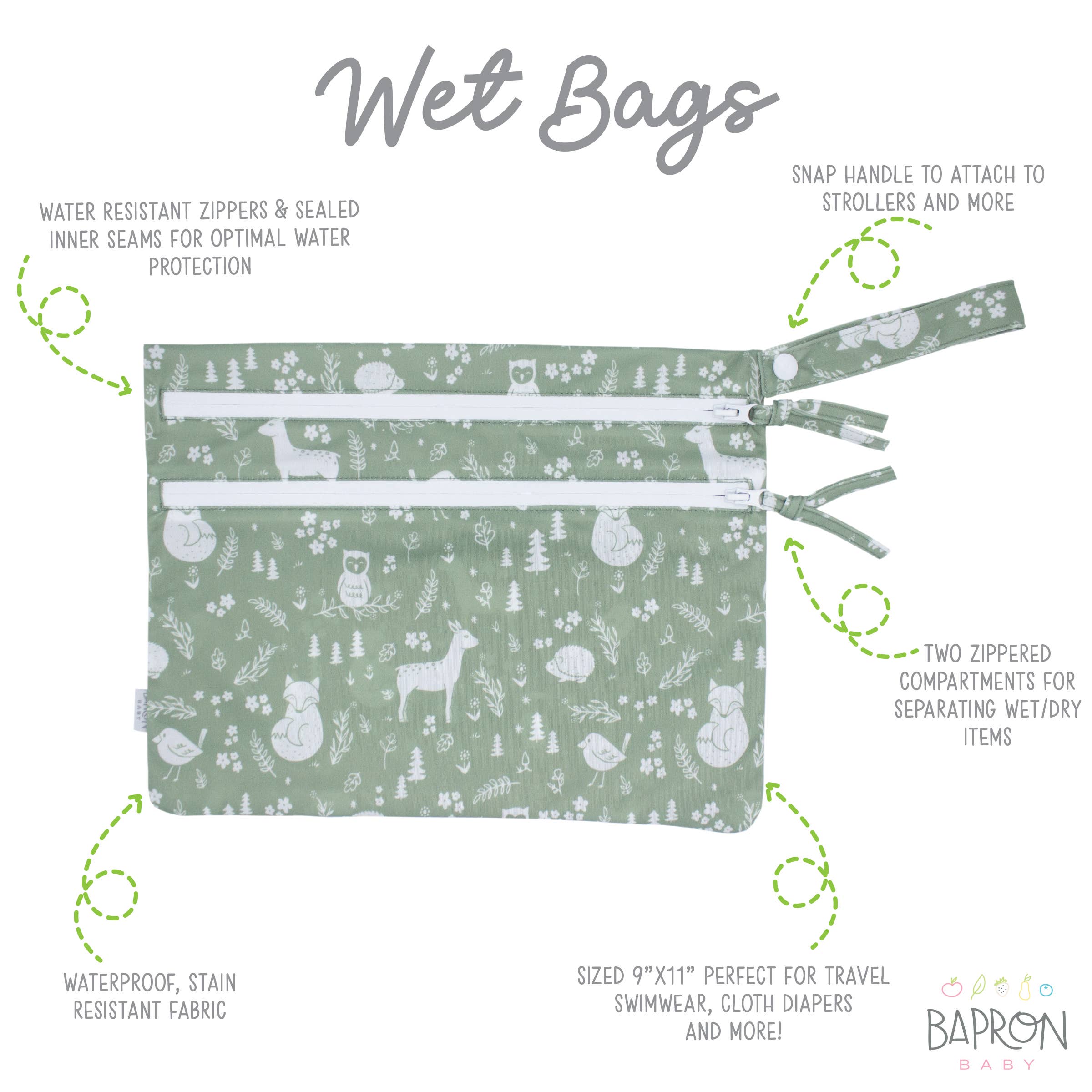 Forest Friends Waterproof Wet Bag-Little Sprout