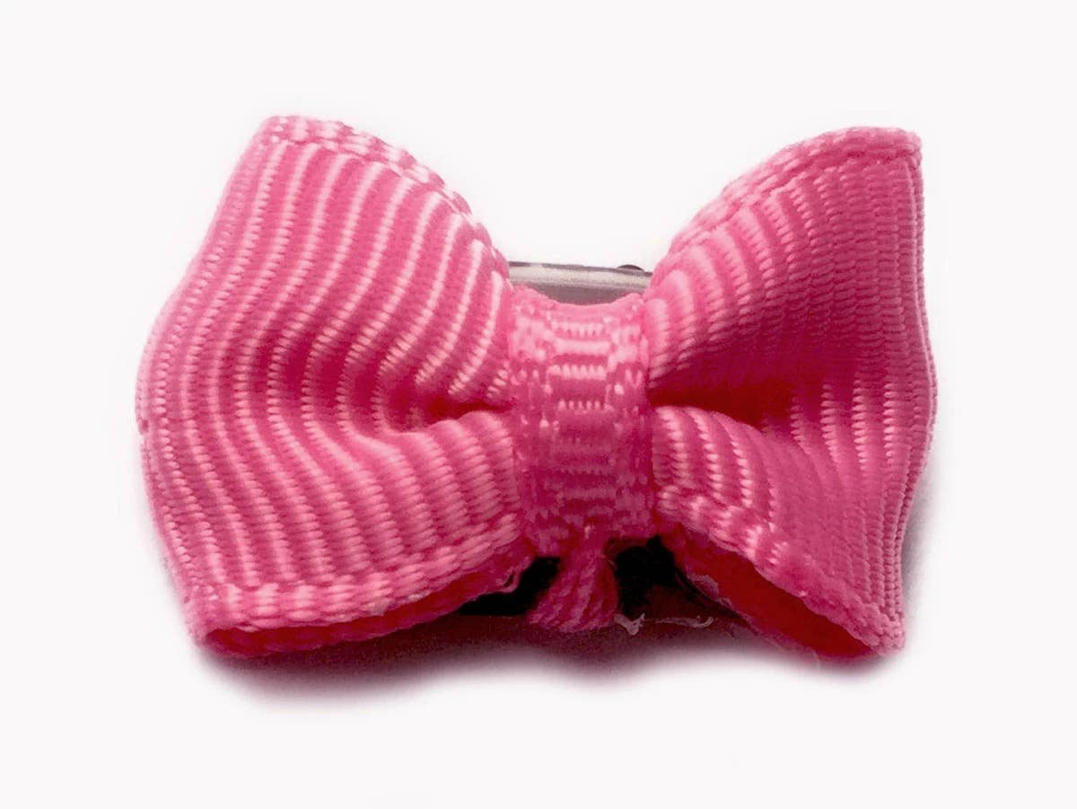 Mini Wisp Clip Tiny Tuxedo Baby Bow Hair Clips Mini Bows: Burgundy-Little Sprout