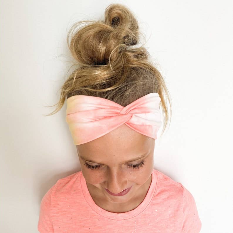 Magenta Floral Twist Headband: Childrens-Little Sprout