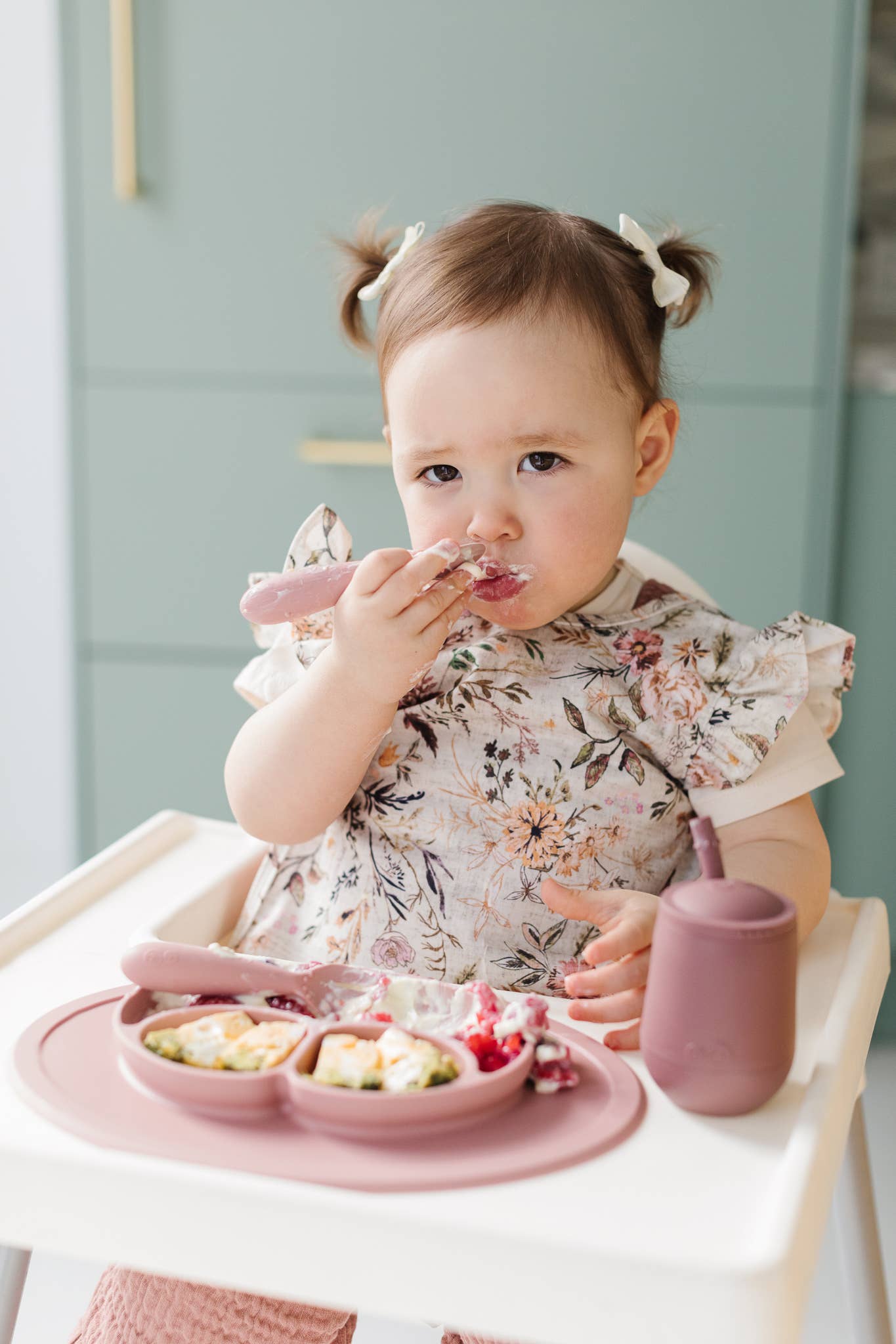 Delilah Floral Flutter Bapron: Toddler (6m-3T)-Little Sprout