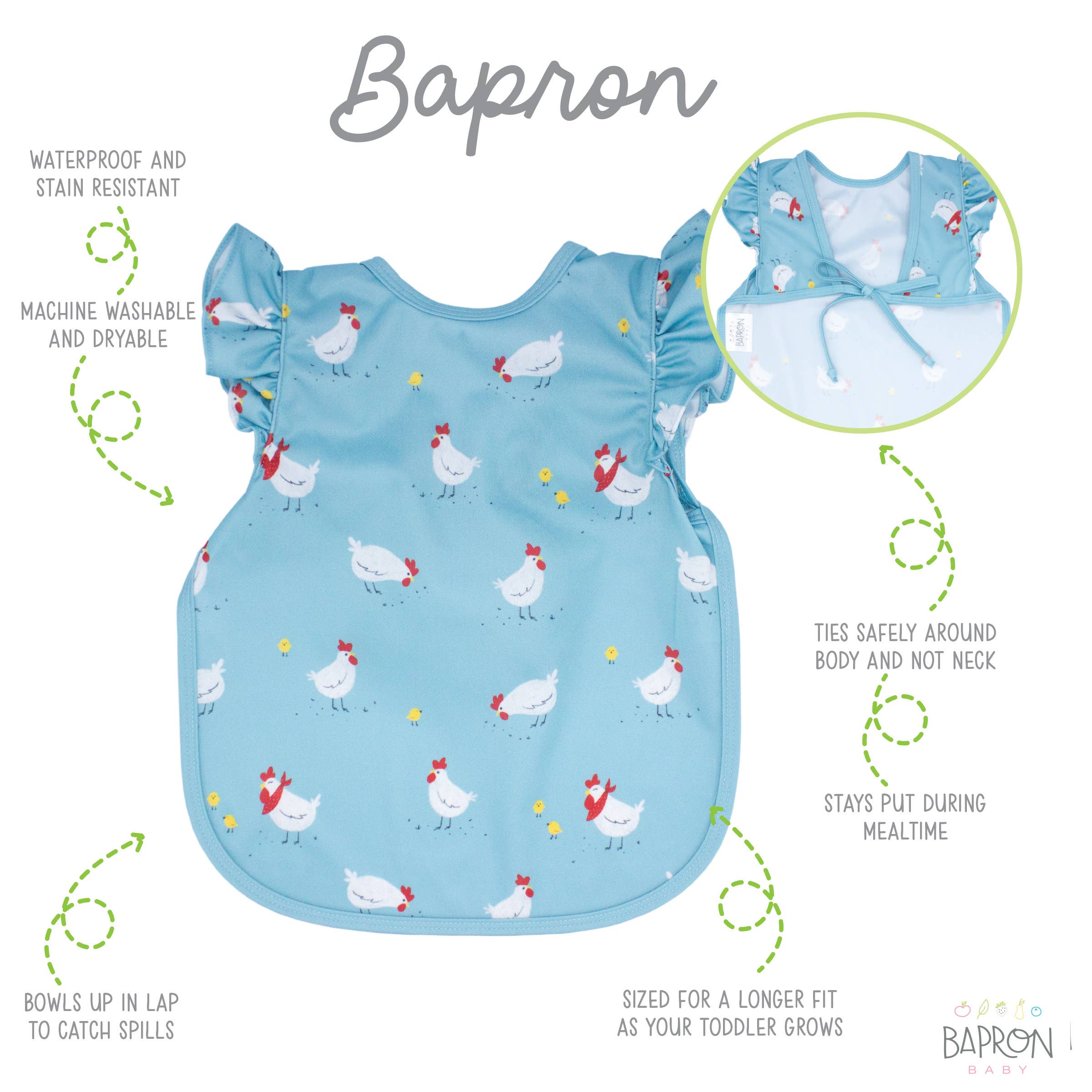 Little Chickies Bapron: Toddler (6m-3T)-Little Sprout