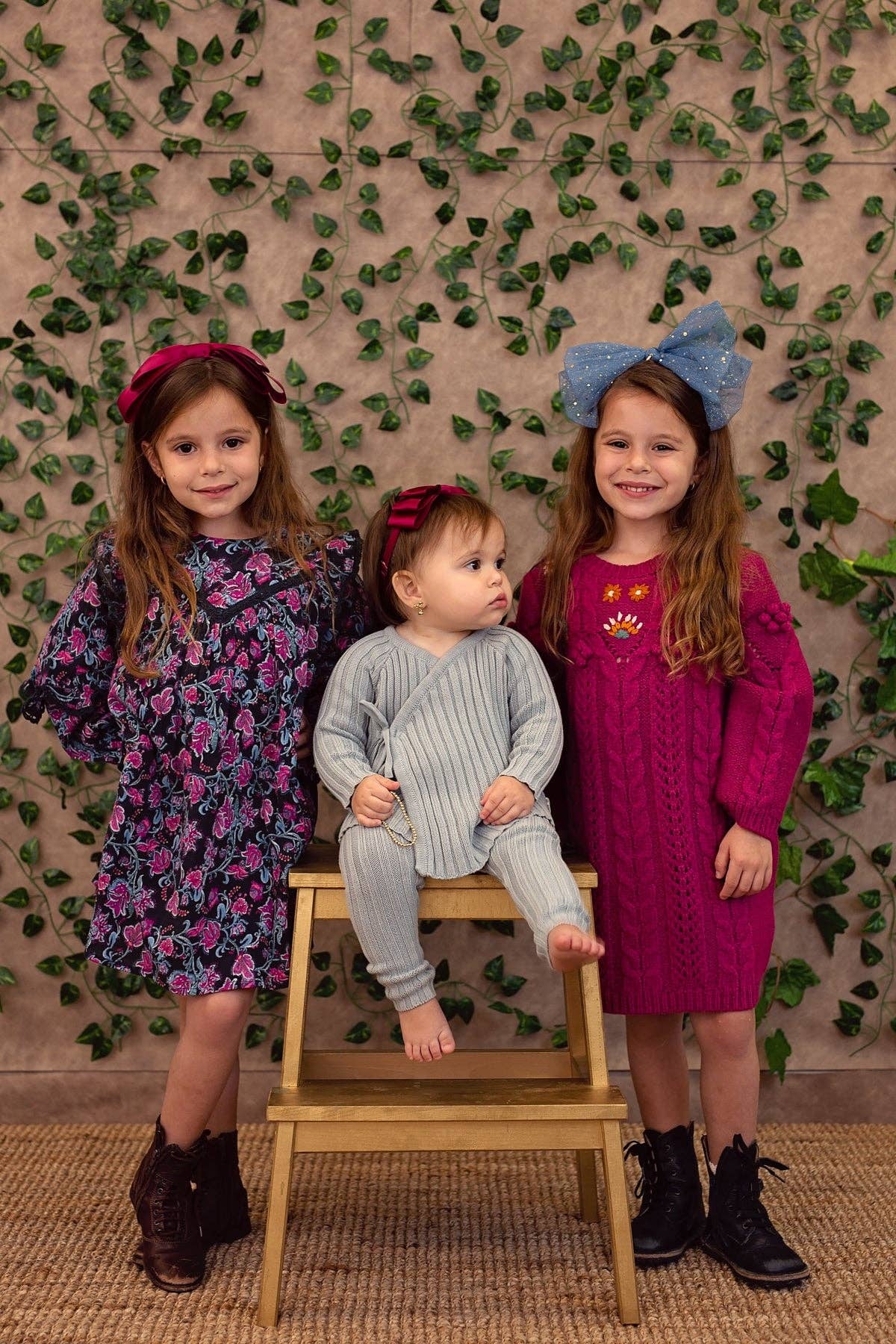 Ava Dot Headband - Burgundy: Burgundy-Little Sprout