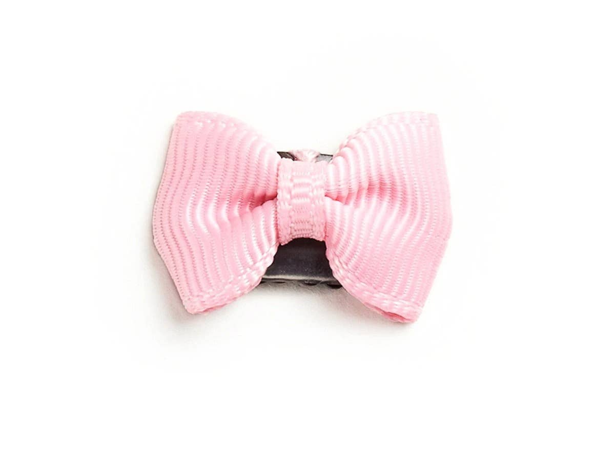 Mini Wisp Clip Tiny Tuxedo Baby Bow Hair Clips Mini Bows: Burgundy-Little Sprout