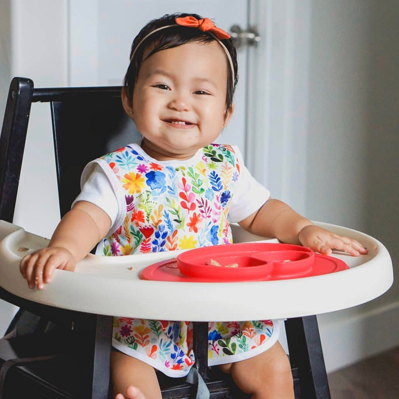 Rainbow Watercolor Floral Bapron: Toddler (6m-3T)