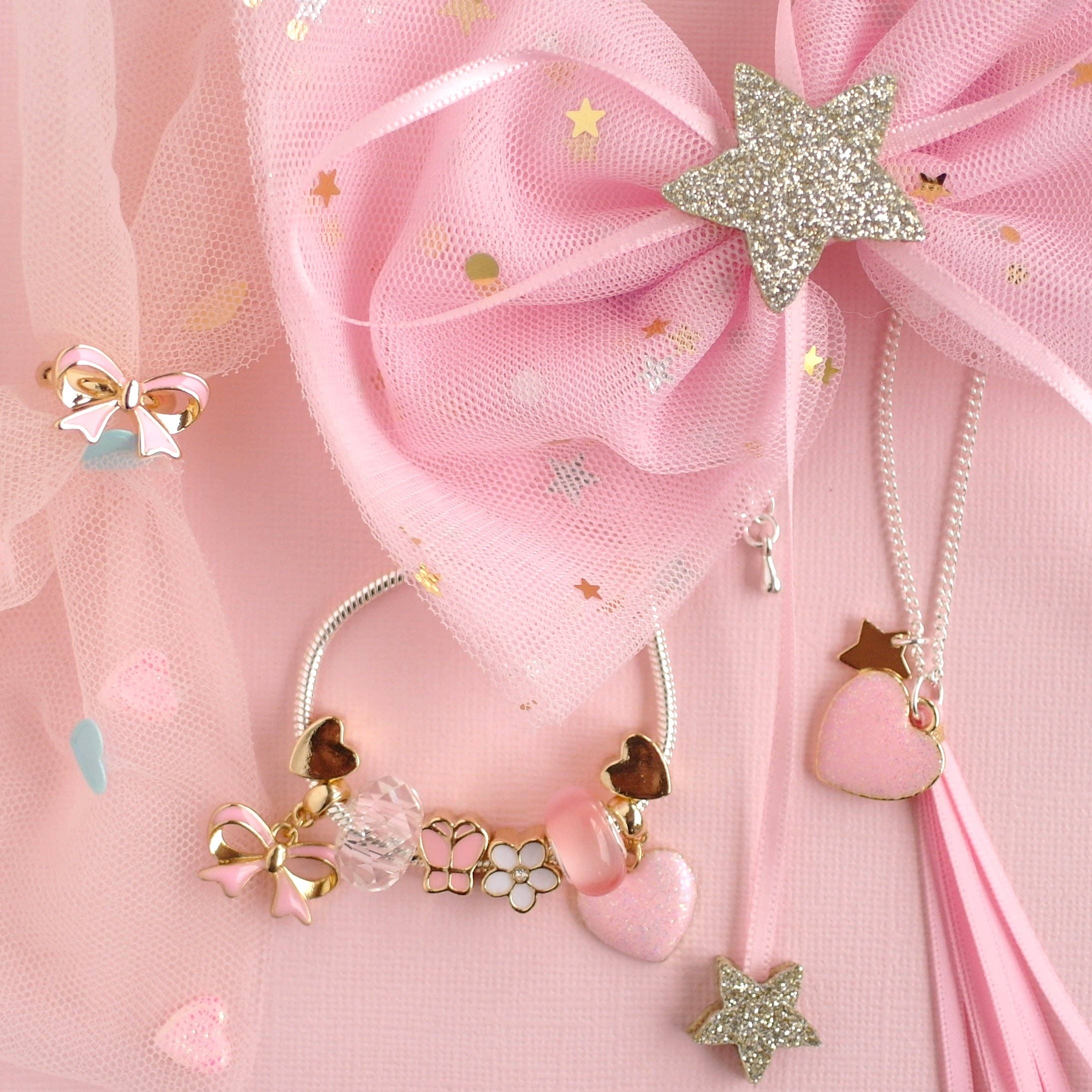 Pink Fantasia Charm Bracelet: Boxed-Little Sprout