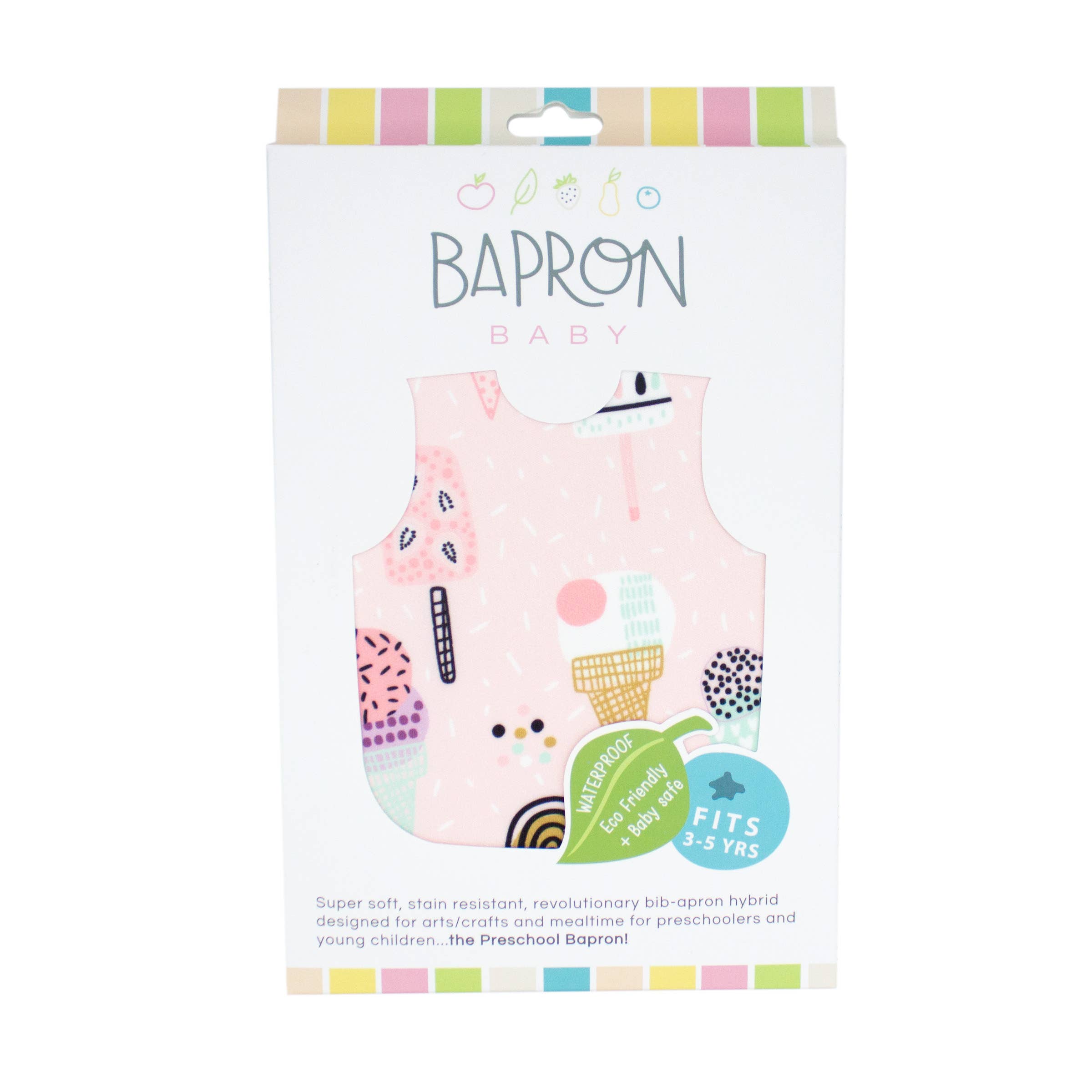 Pink Ice Cream Bapron: Toddler (6m-3T)-Little Sprout