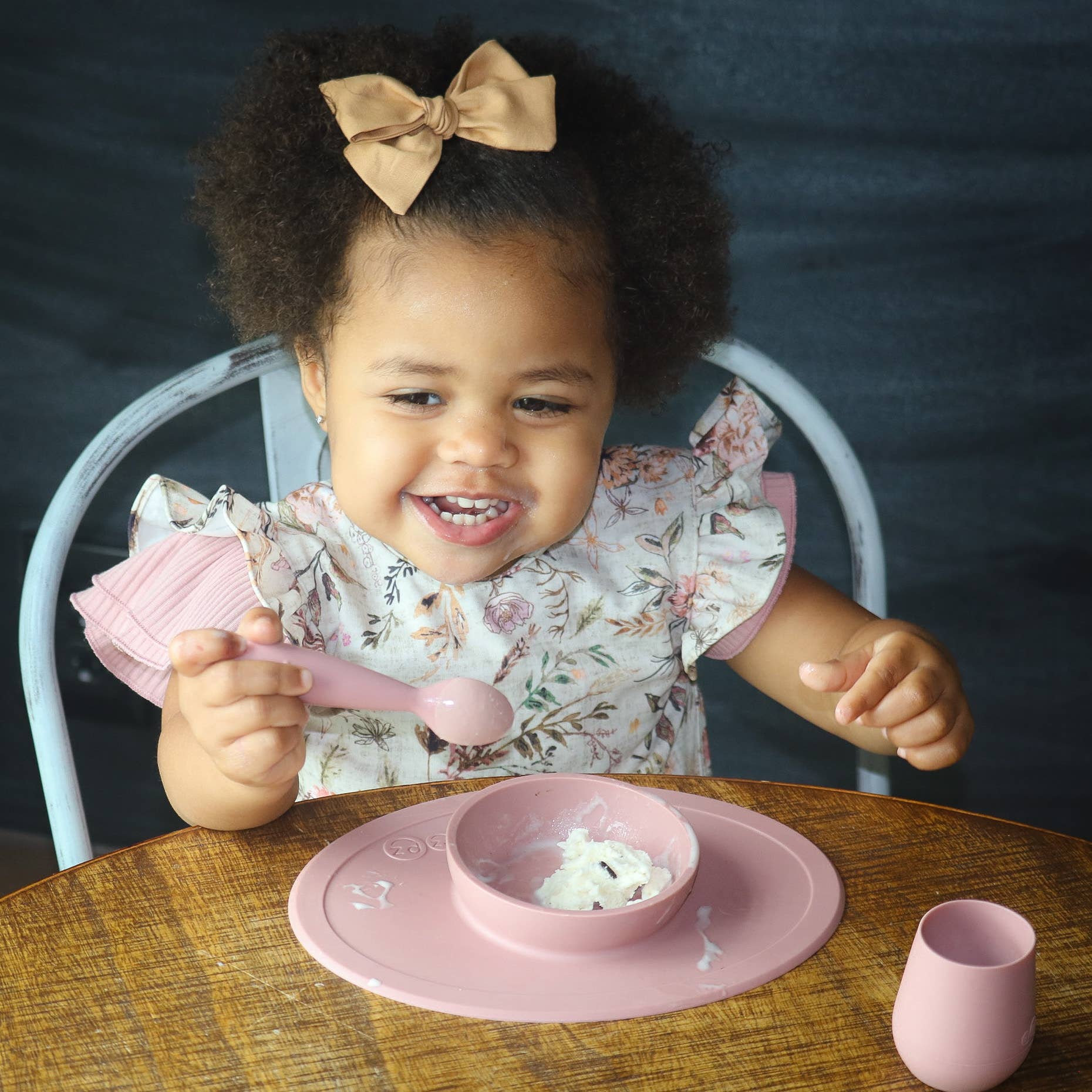 Delilah Floral Flutter Bapron: Toddler (6m-3T)-Little Sprout