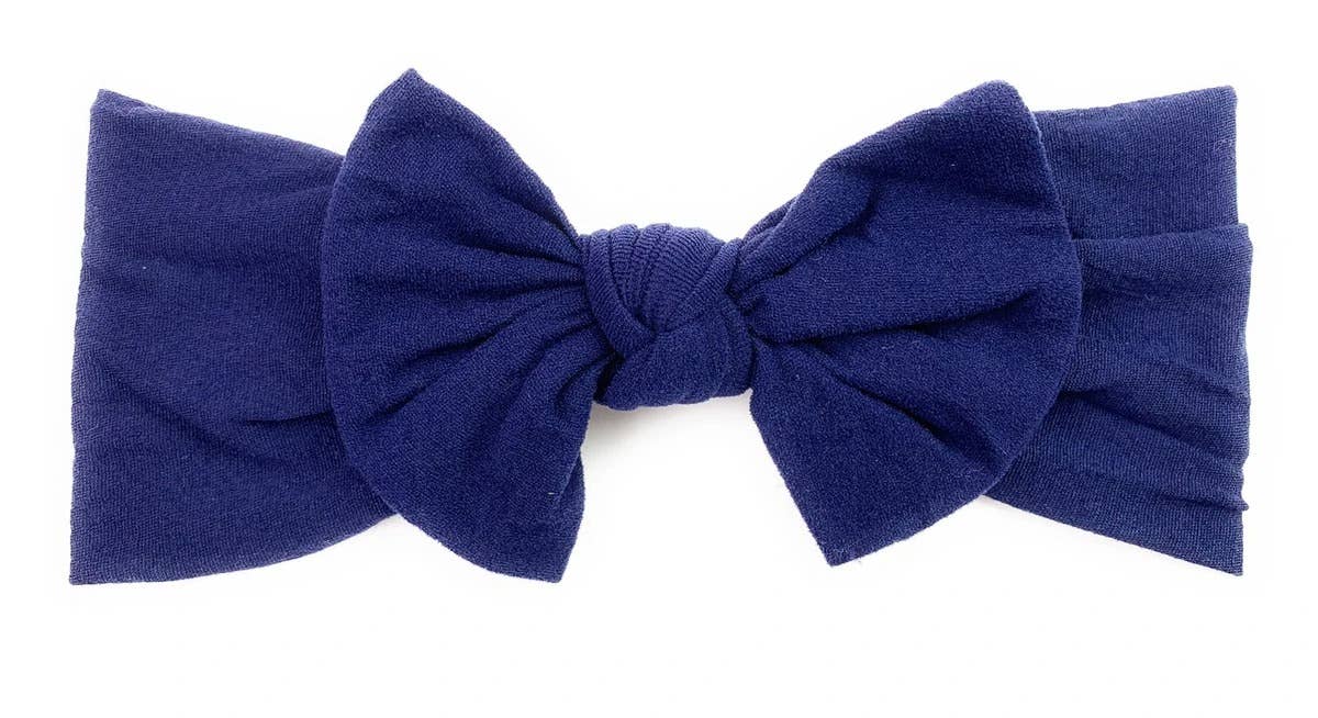Nylon Bow Knotted Center Headwrap Infant Headband Baby Girl: Ivory-Little Sprout