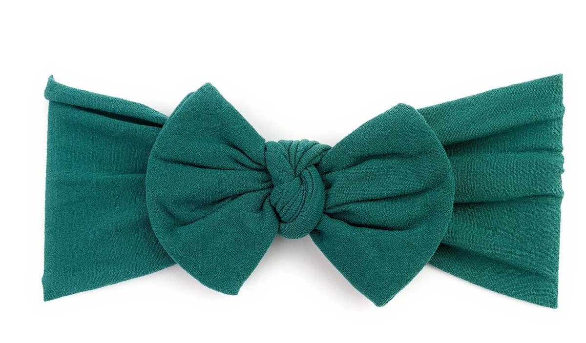 Nylon Bow Knotted Center Headwrap Infant Headband Baby Girl: Ivory-Little Sprout