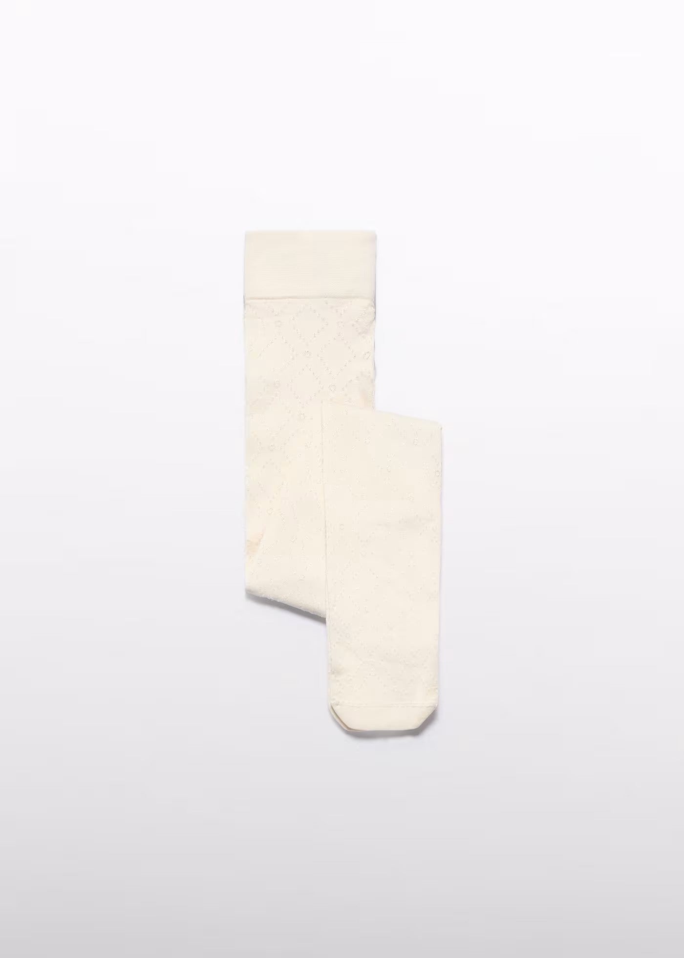 Jacquard Girls Tights - Cream