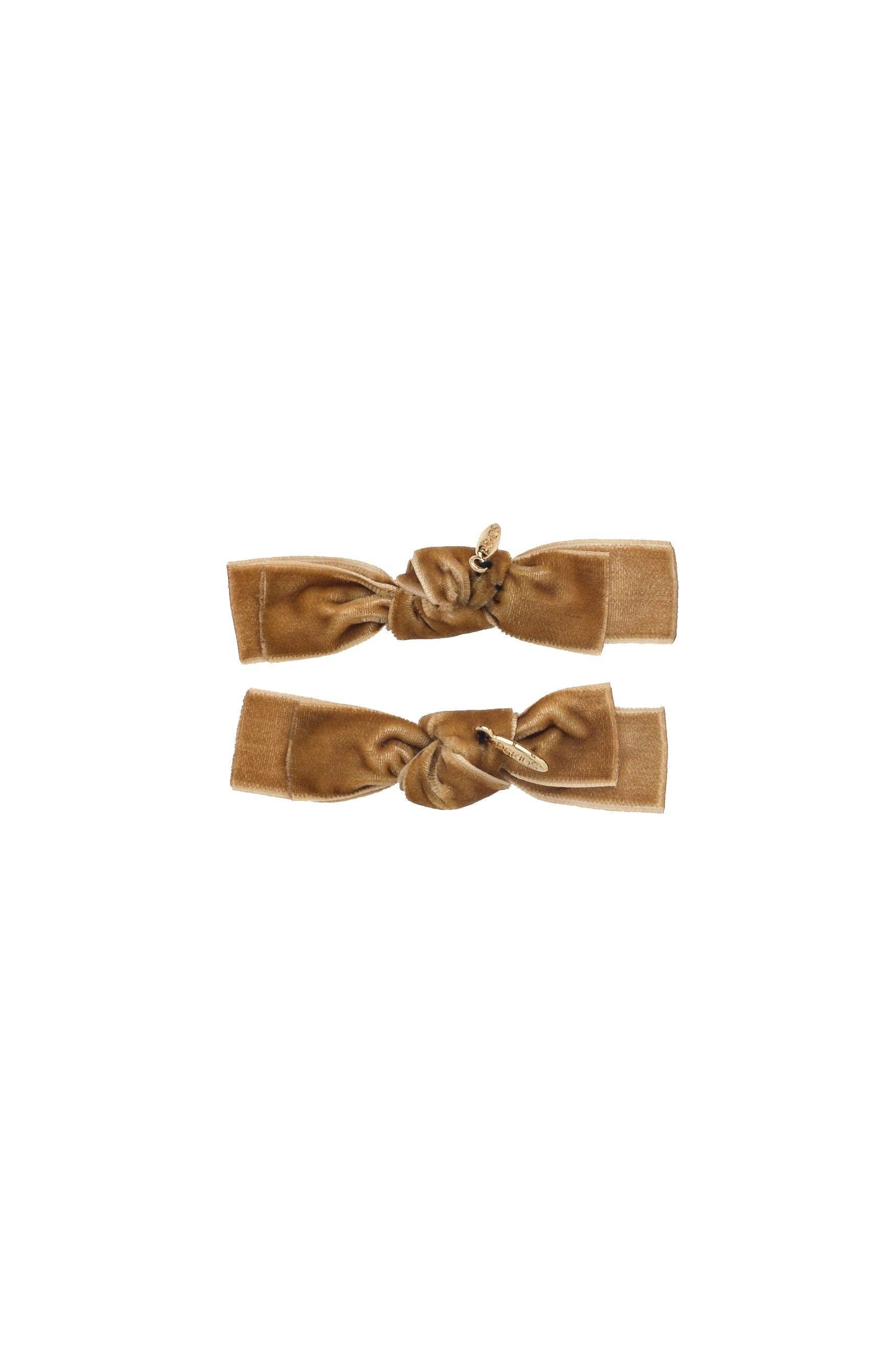 Velvet Ties Clip Set of 2 - Golden Sand: Golden Sand-Little Sprout