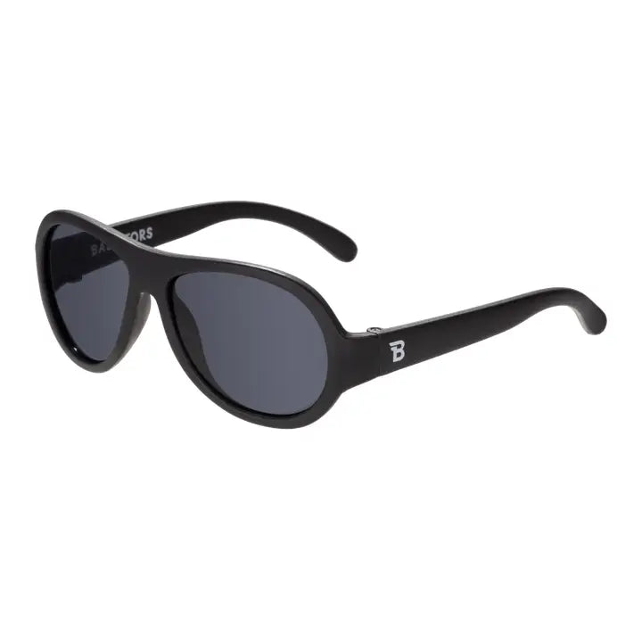 Jet Black Baby and Kid Aviator Kids Sunglasses - Ages 3-5Y-Little Sprout