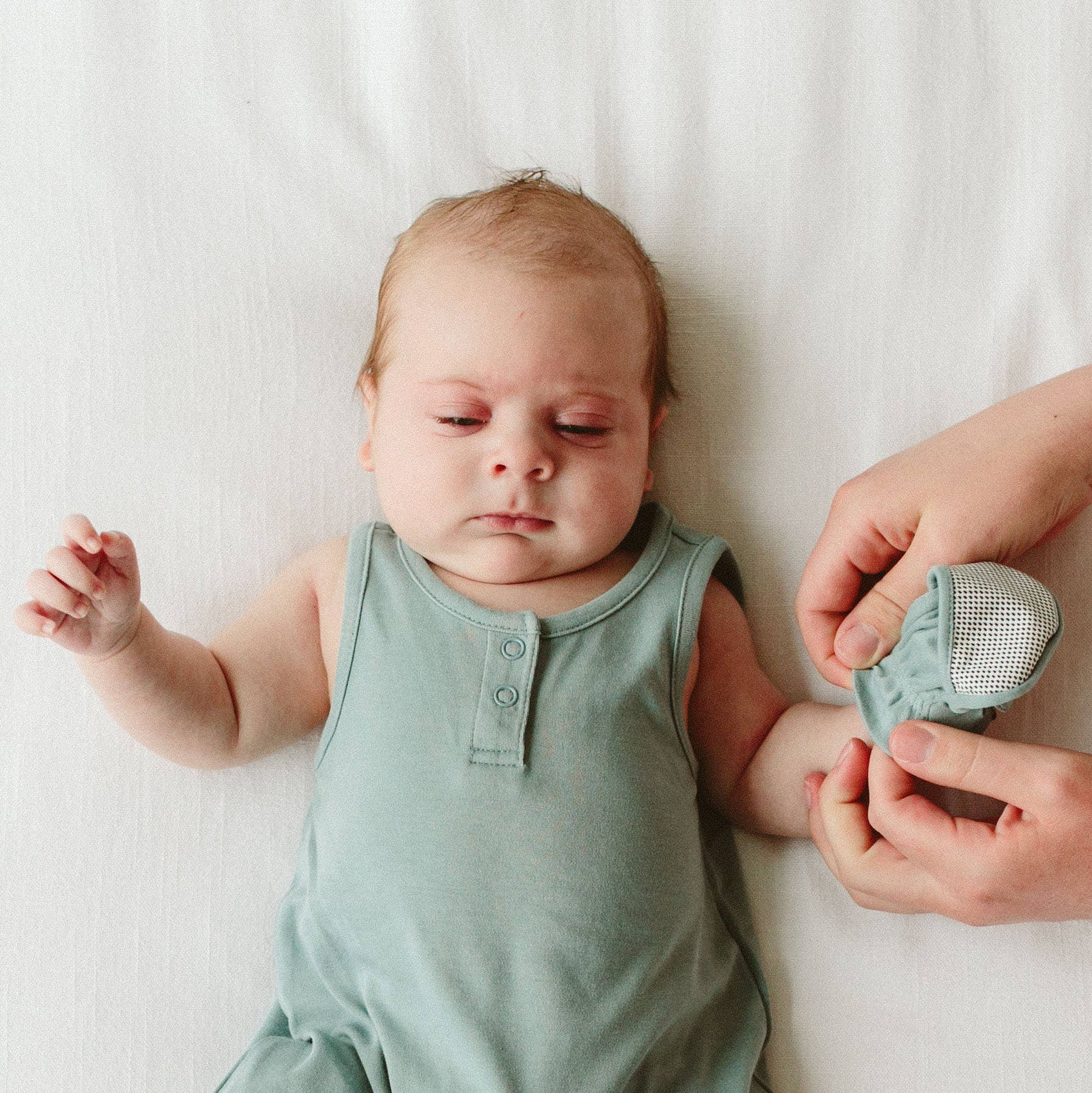 Stay On 2-Pack Baby Mitts - Poolside + Affirmations: 0-3-Little Sprout
