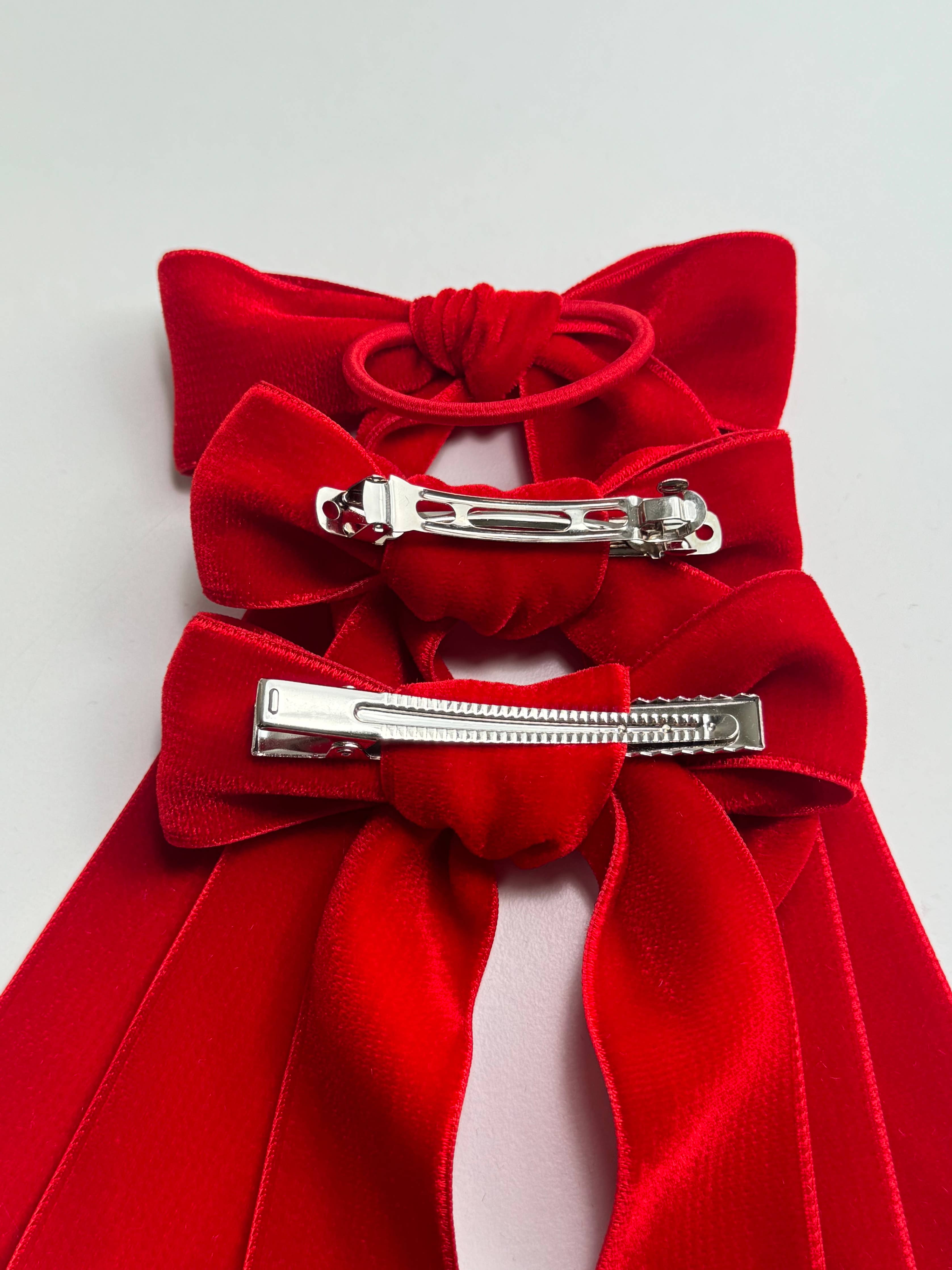 Velvet Hair Bows - Fall Vibes: Nutmeg-Little Sprout