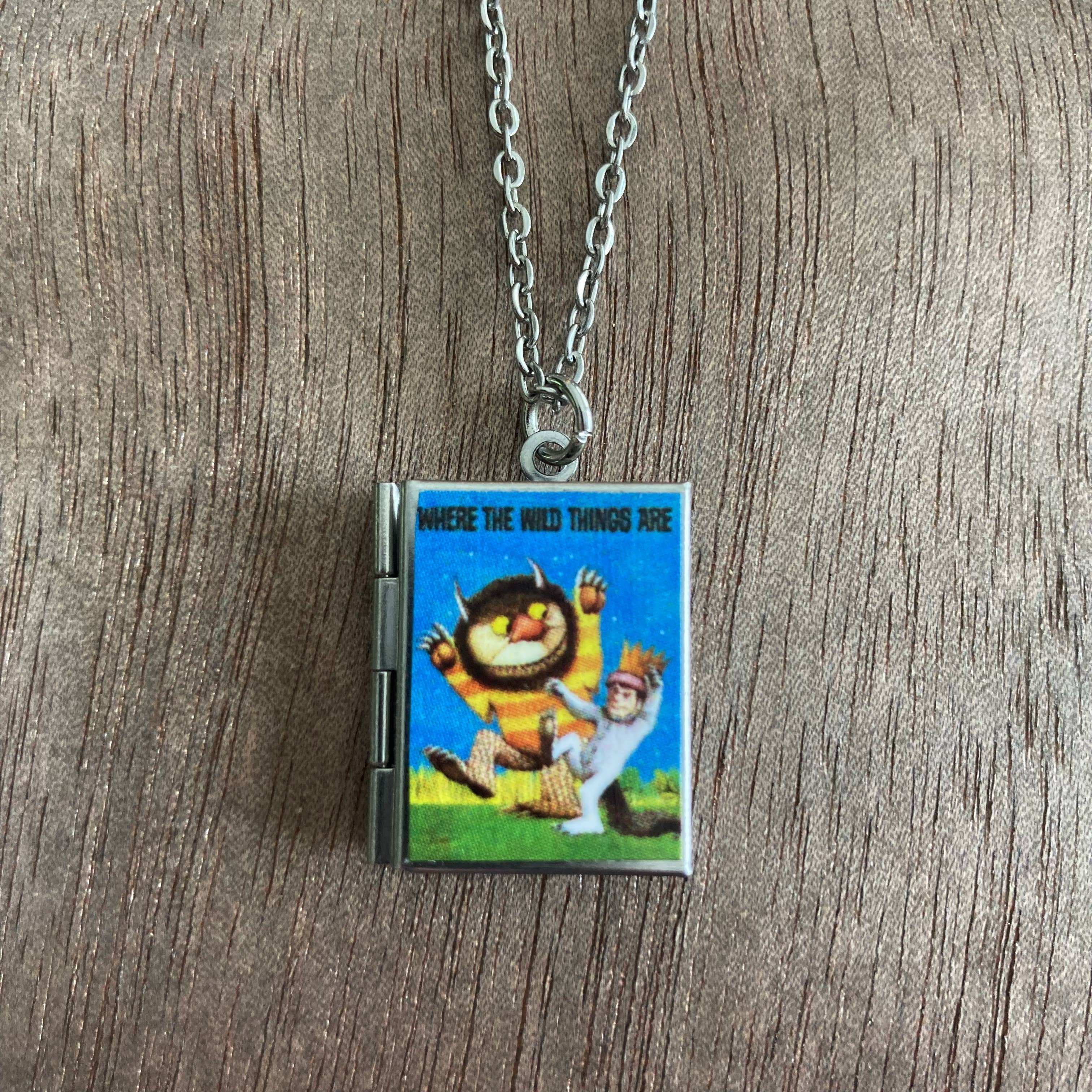 Book Locket Where the Wild Things Are: Stainless Steel-Little Sprout
