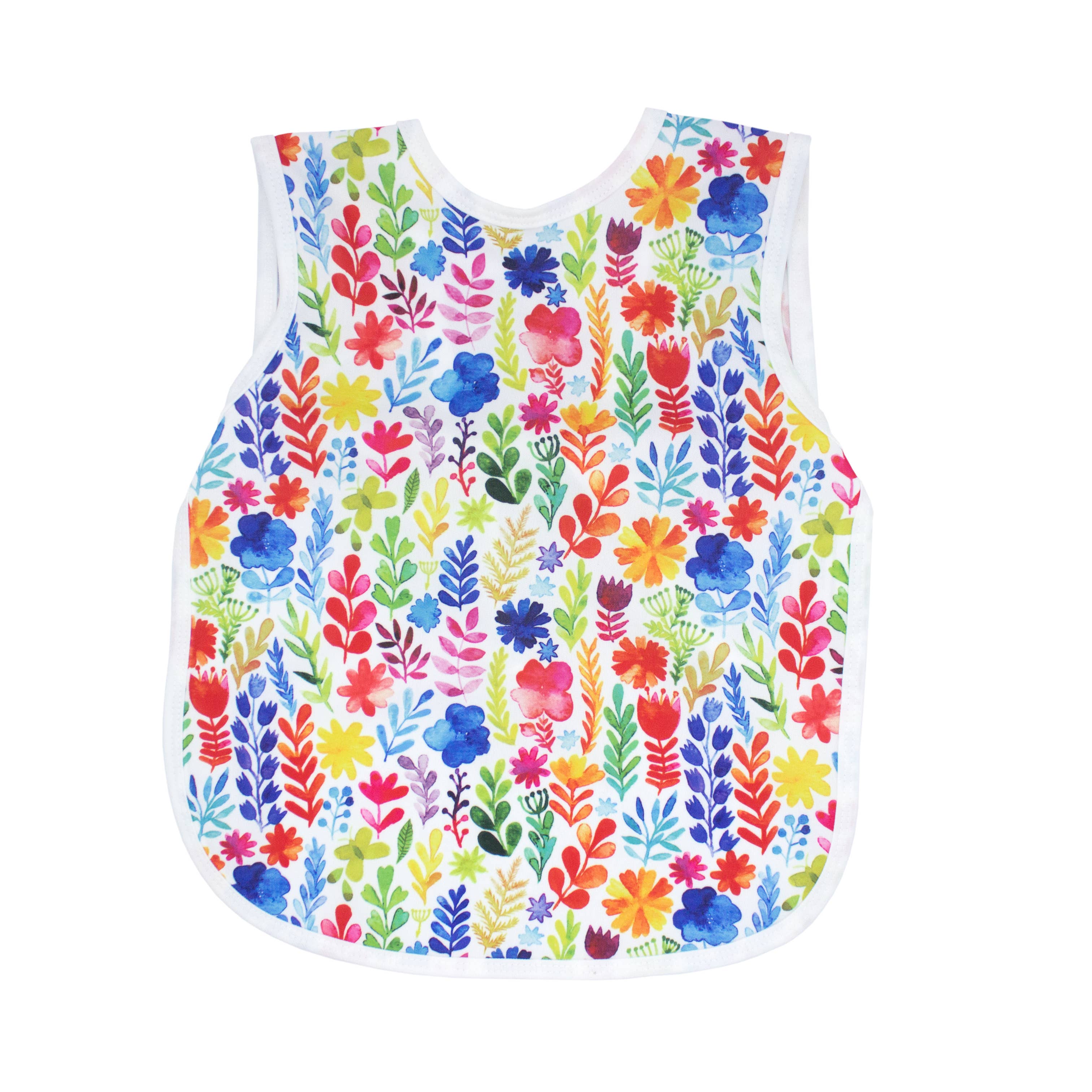 Rainbow Watercolor Floral Bapron: Toddler (6m-3T)