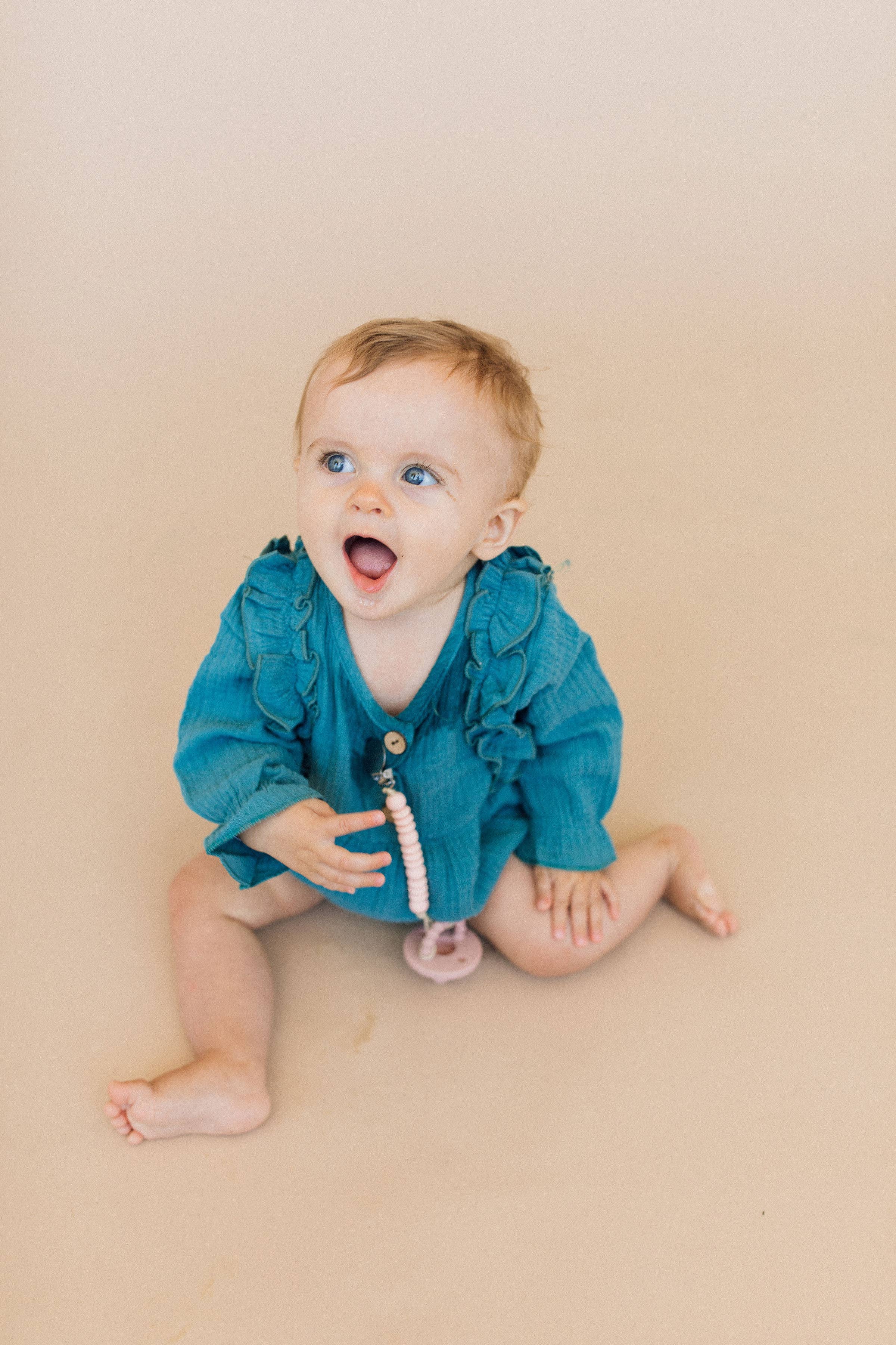 Grace Pacifier Clip - Pale Blush-Little Sprout