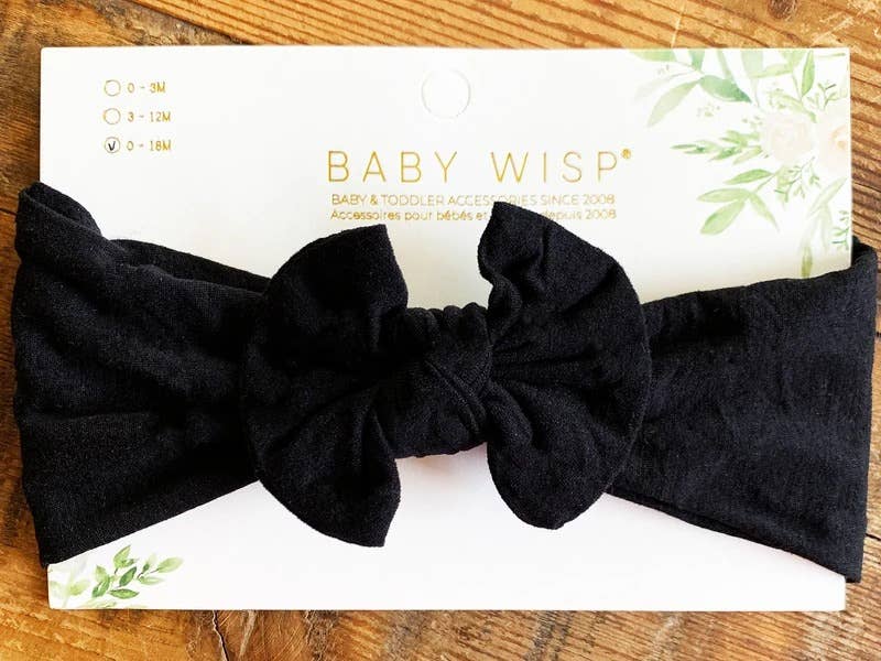 Nylon Bow Knotted Center Headwrap Infant Headband Baby Girl: Ivory-Little Sprout