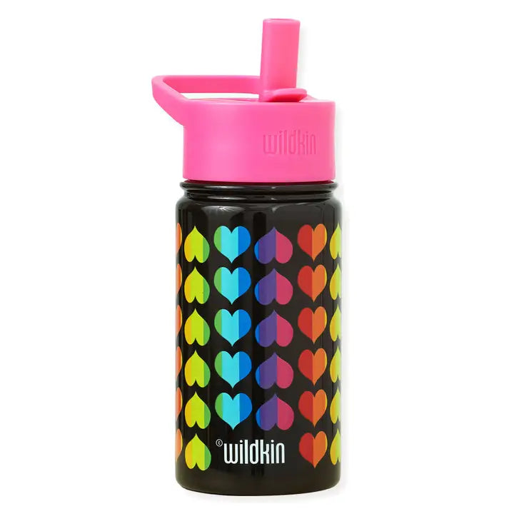 Rainbow Hearts 14 oz Steel Bottle-Little Sprout