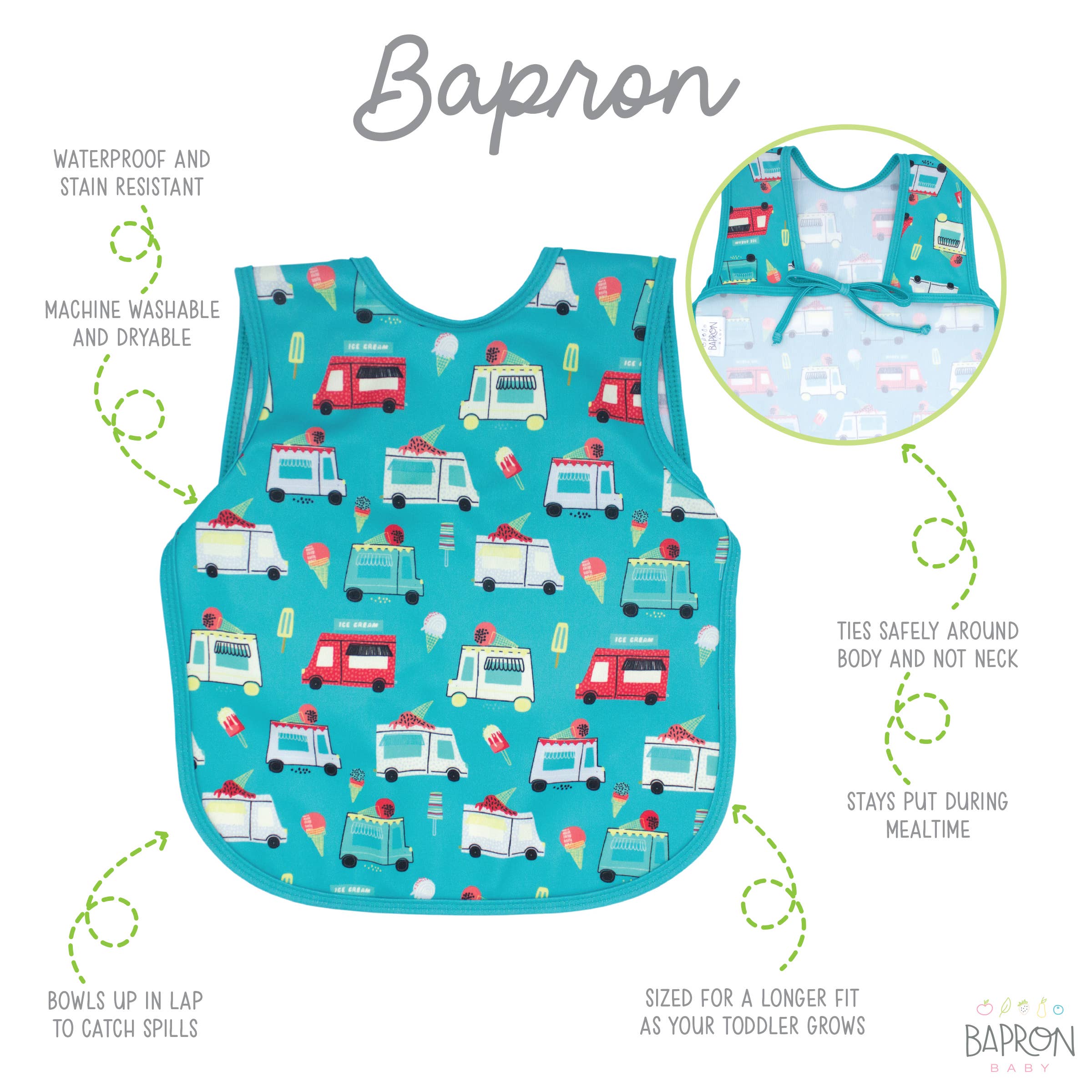 Ice Cream Truck Bapron: Toddler (6m-3T)-Little Sprout