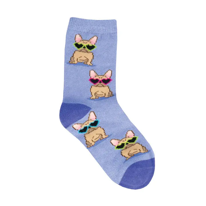 Kids Cotton Crew Socks - Frenchie Fashion 4-7Y-Little Sprout