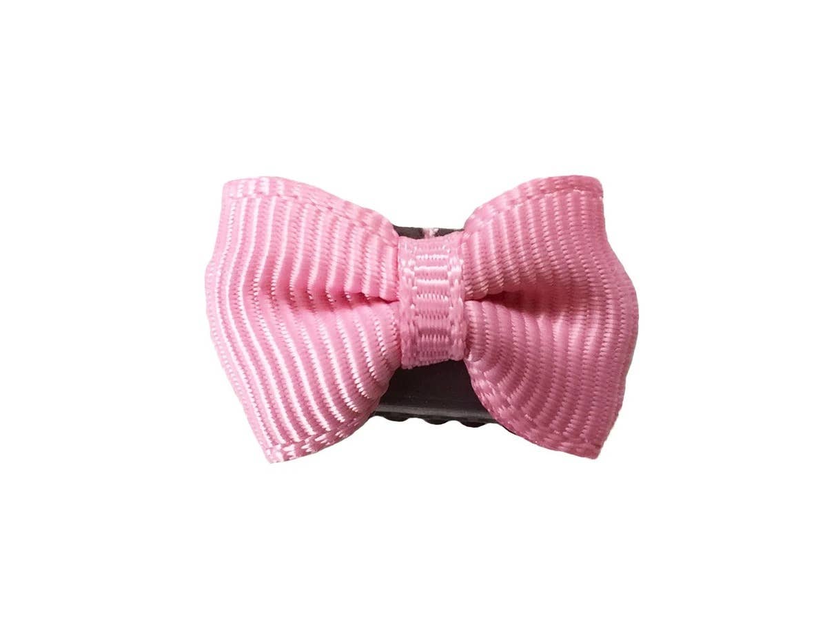 Mini Wisp Clip Tiny Tuxedo Baby Bow Hair Clips Mini Bows: Burgundy-Little Sprout